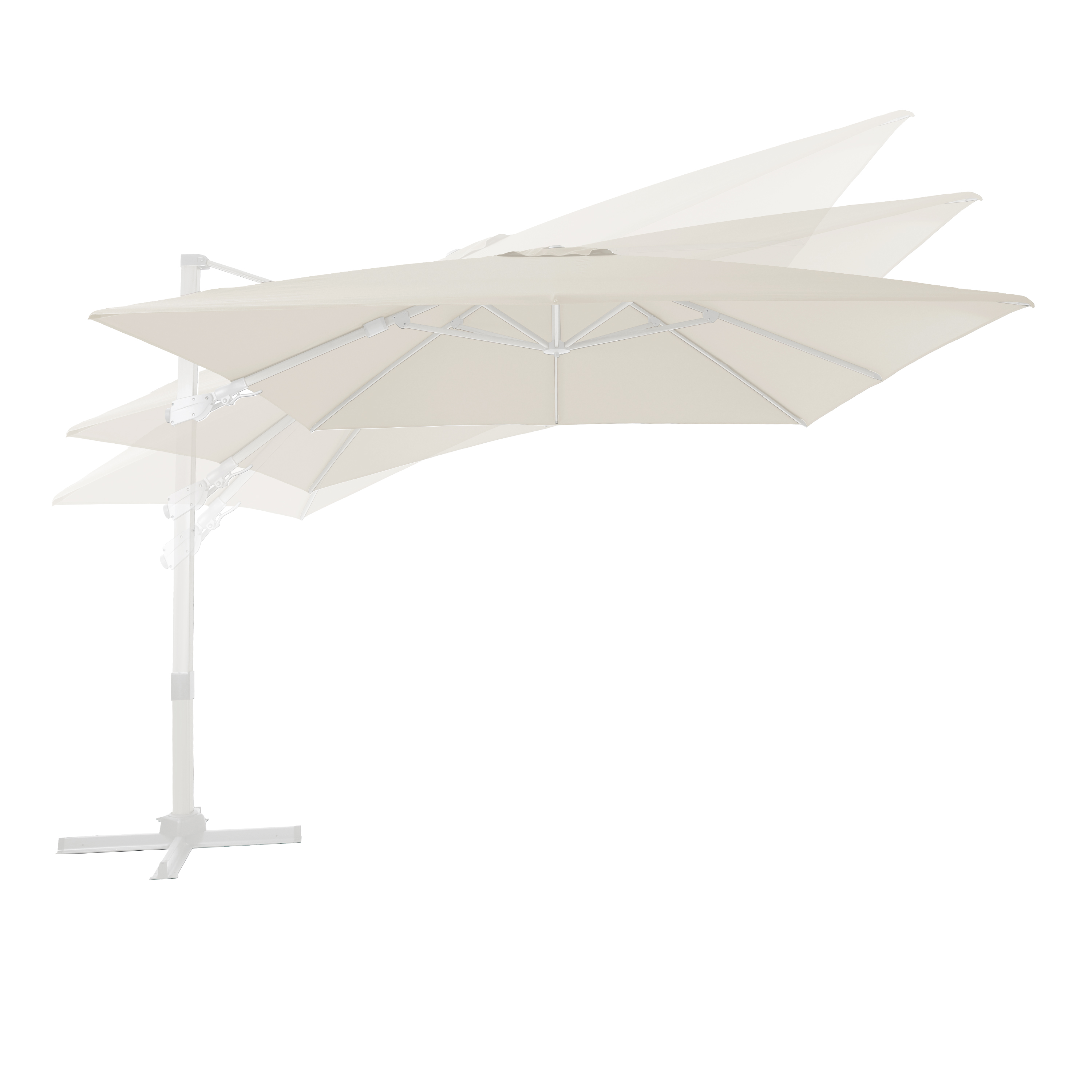 AXI Apollo Premium Zweefparasol 300x300cm Wit/Beige