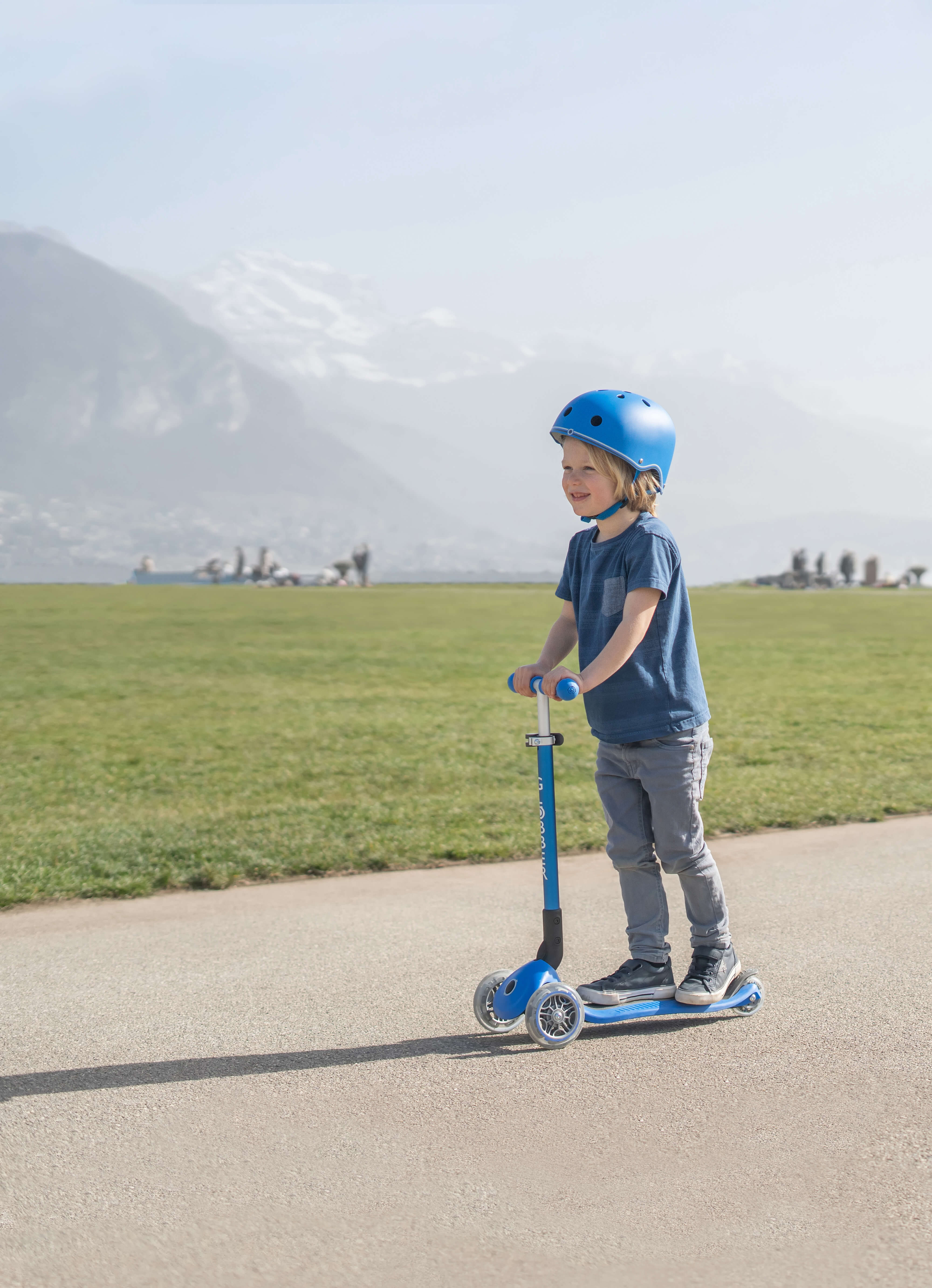 Globber Primo Foldable Lights Step Blauw