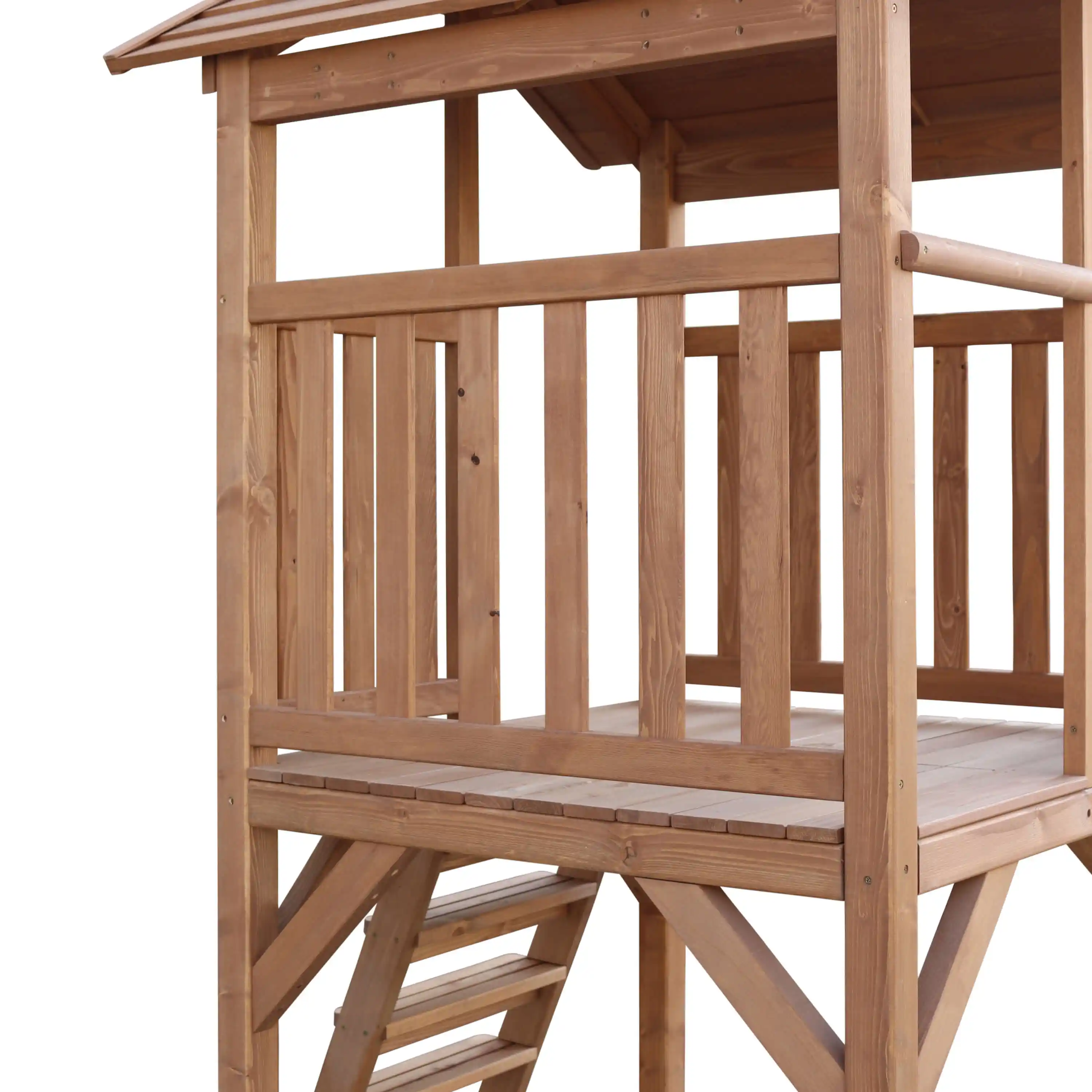 AXI Beach Tower Speeltoren met Summer Nestschommel Bruin - Limoen groene Glijbaan