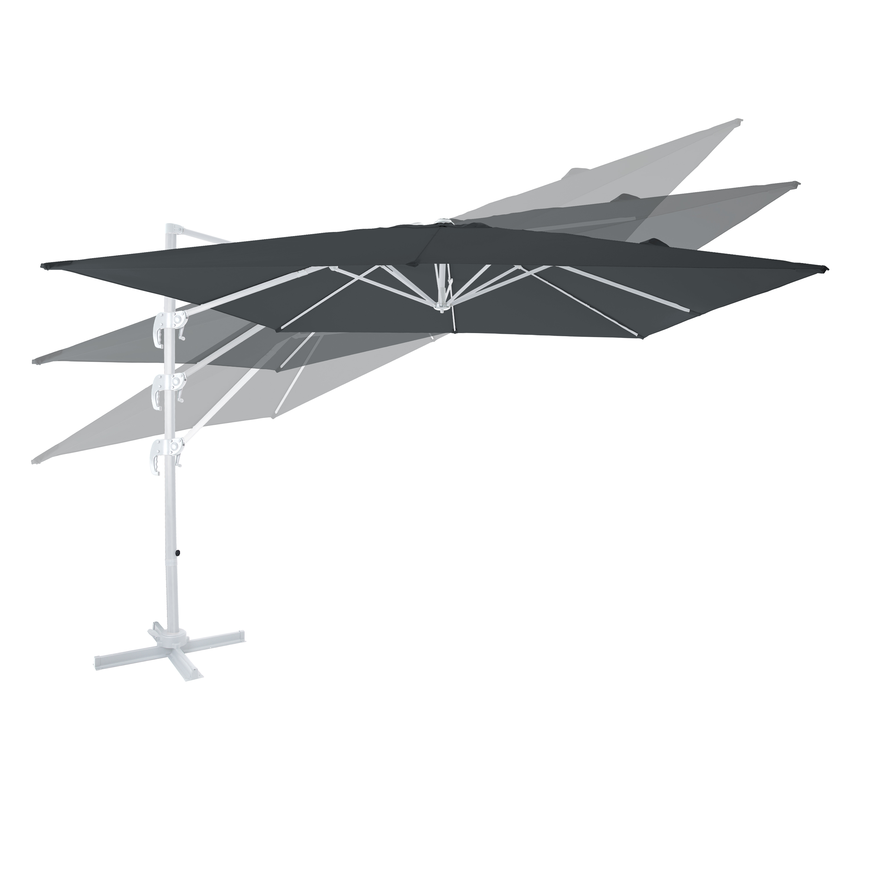 AXI Nima Zweefparasol 300x300 Wit/grijs 