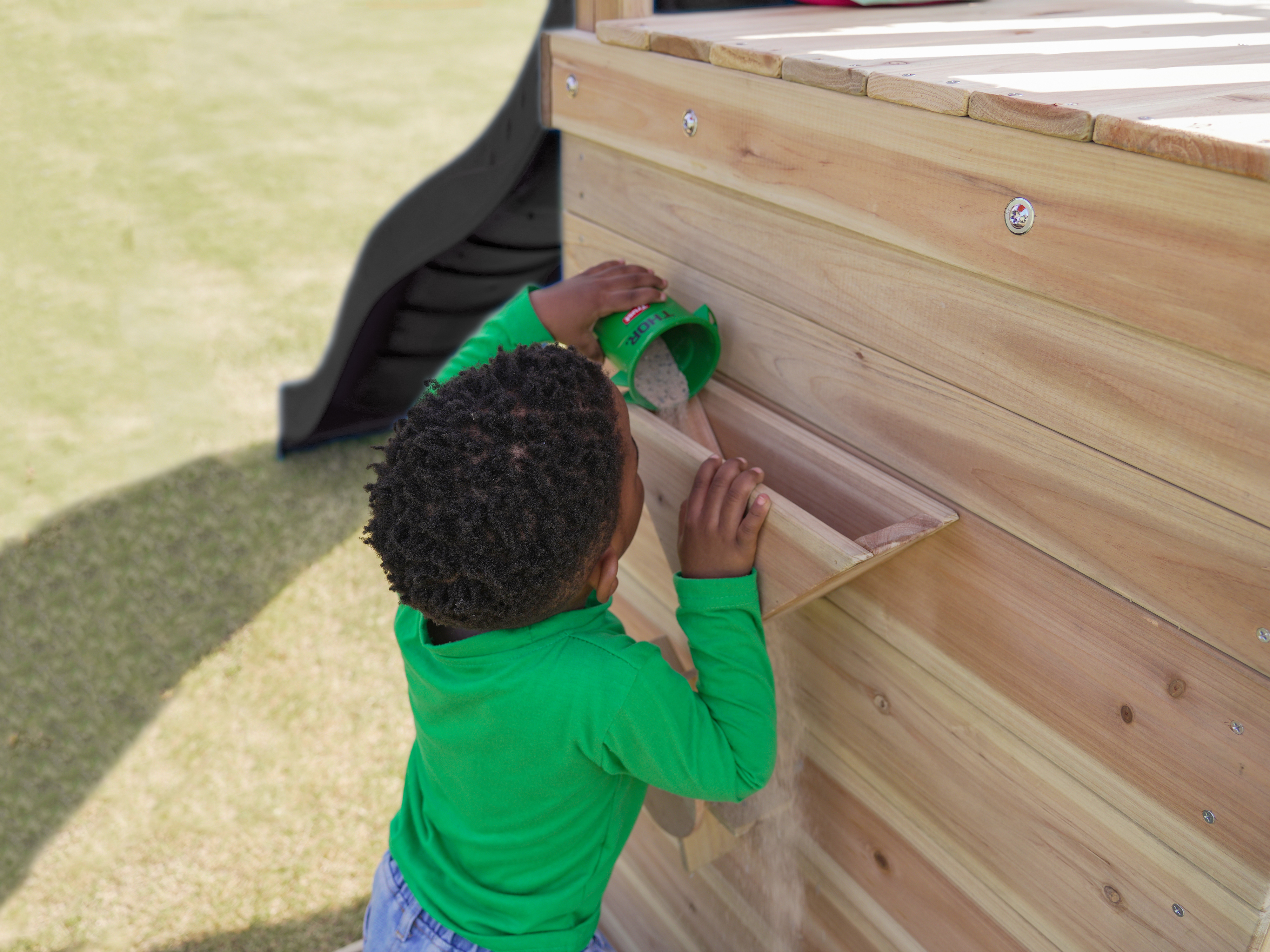 AXI Malik Climbing Frame with Double Swing Set - Grey Slide-8720365064401 AXI Malik Climbing Frame with Double Swing Set - Grey Slide