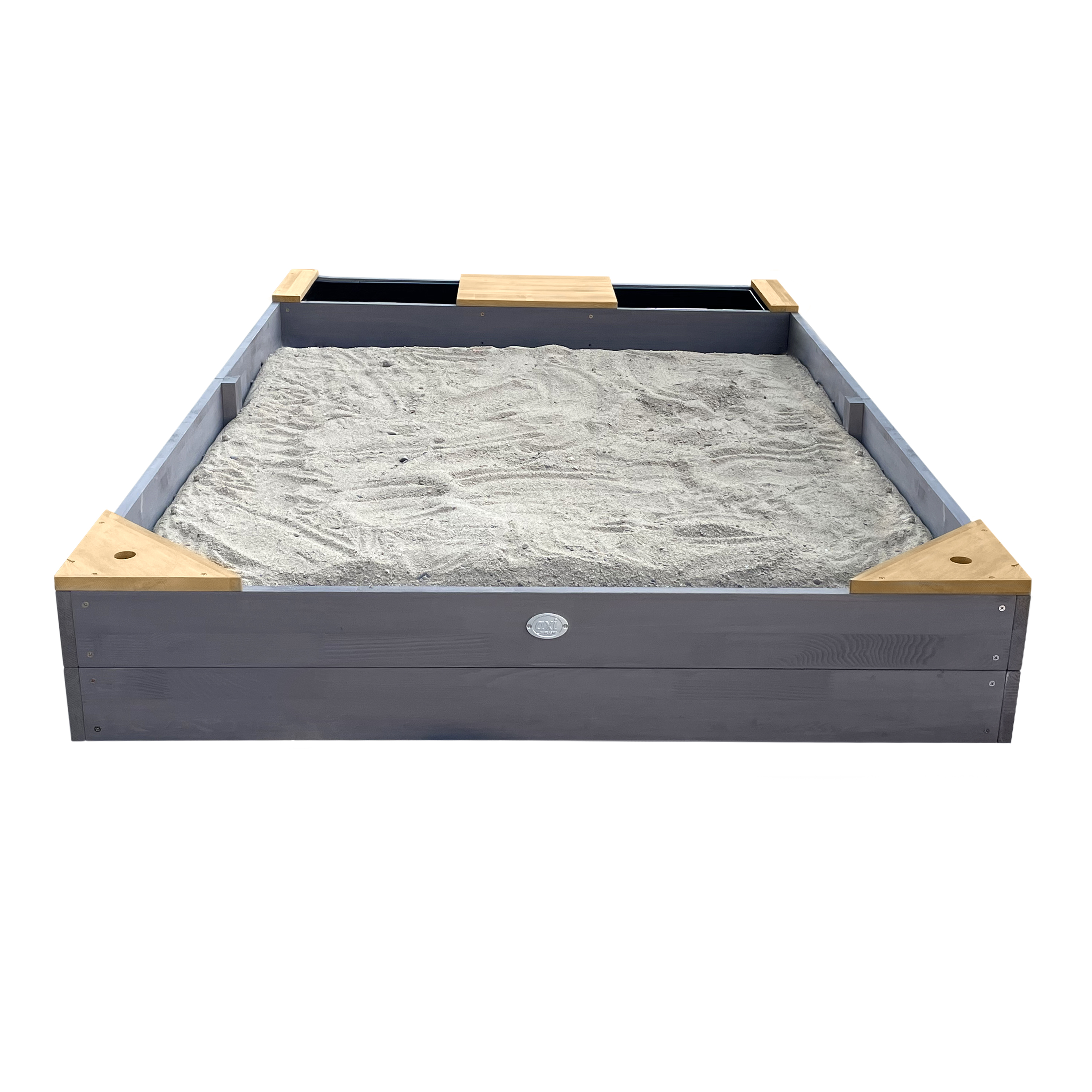 AXI Kelly Sandbox with Bins and Bench - 180 x 115 cm - Grey/Brown