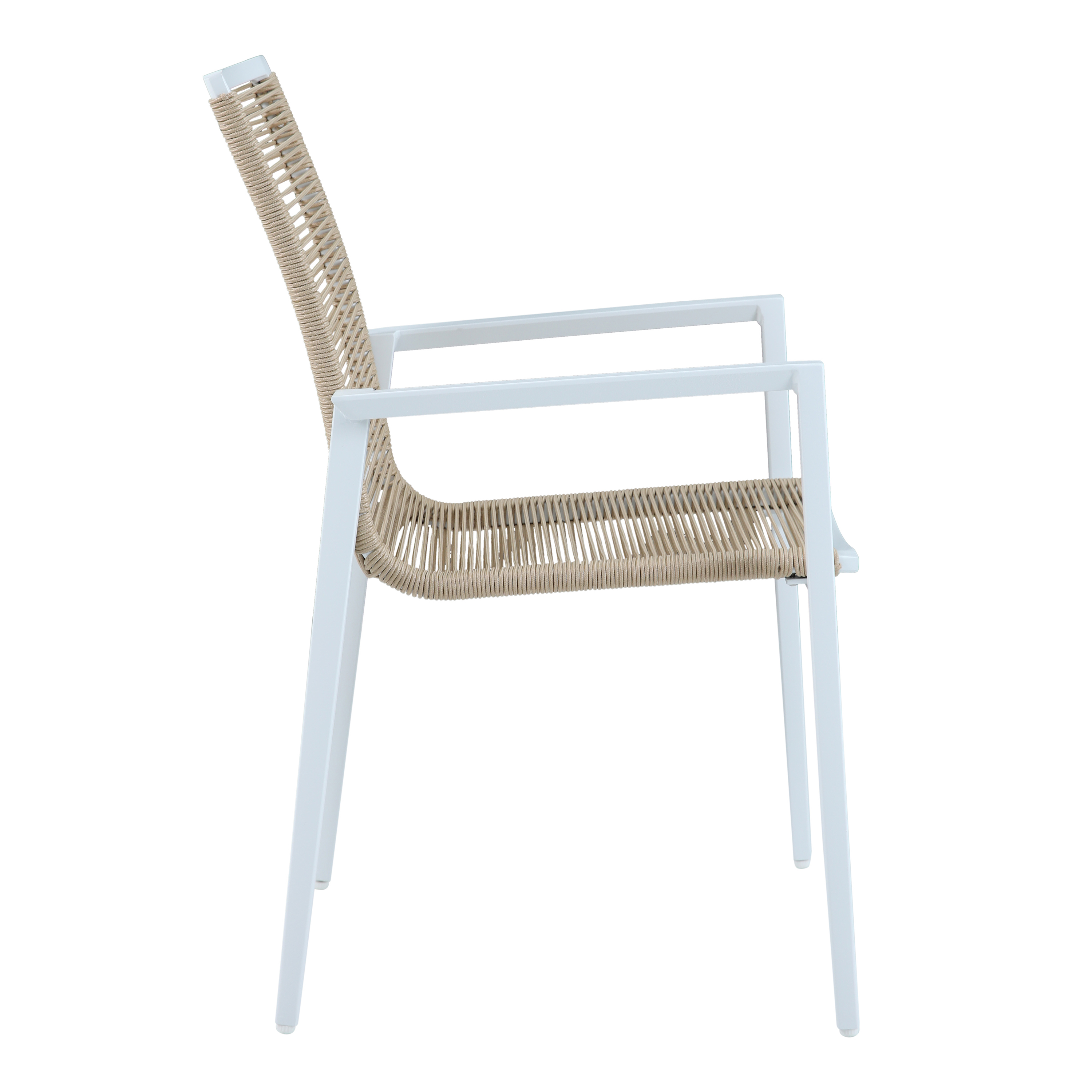 AXI Zora Garden Set with 4 Chairs White with Wood-Look PSPC-8720365062728 AXI Zora Garden Set with 4 Chairs White with Wood-Look PSPC
