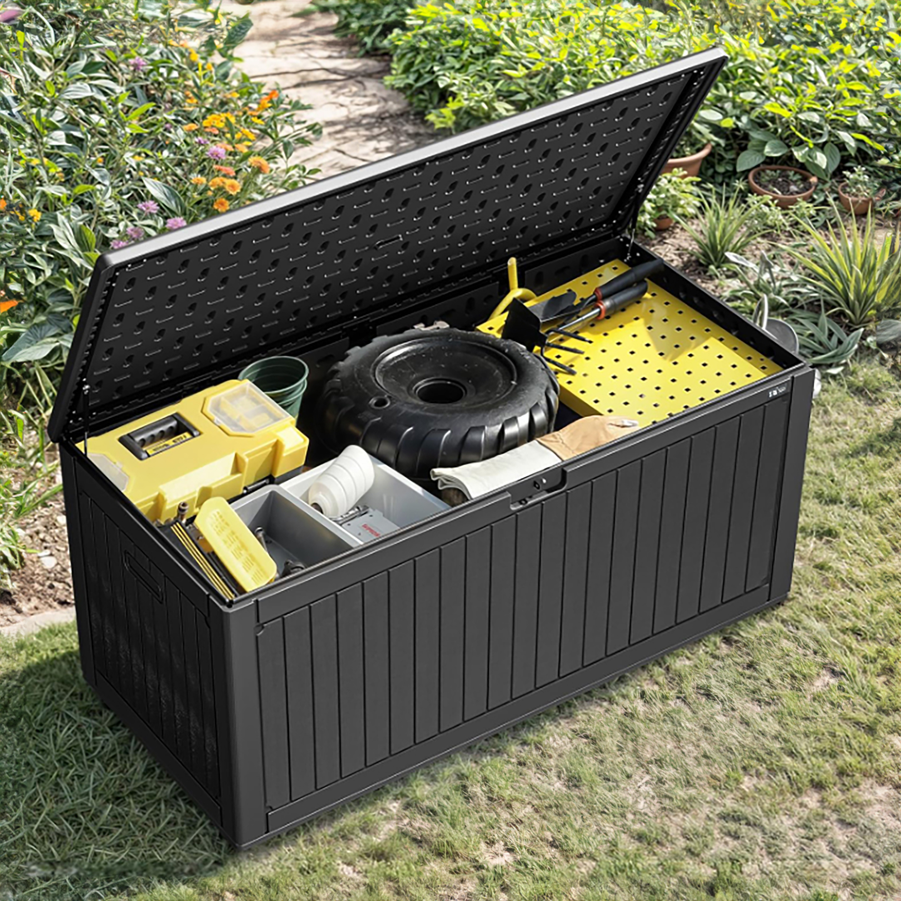 AXI Mike Plastic Storage Box 1000 Black – 177x82x83cm