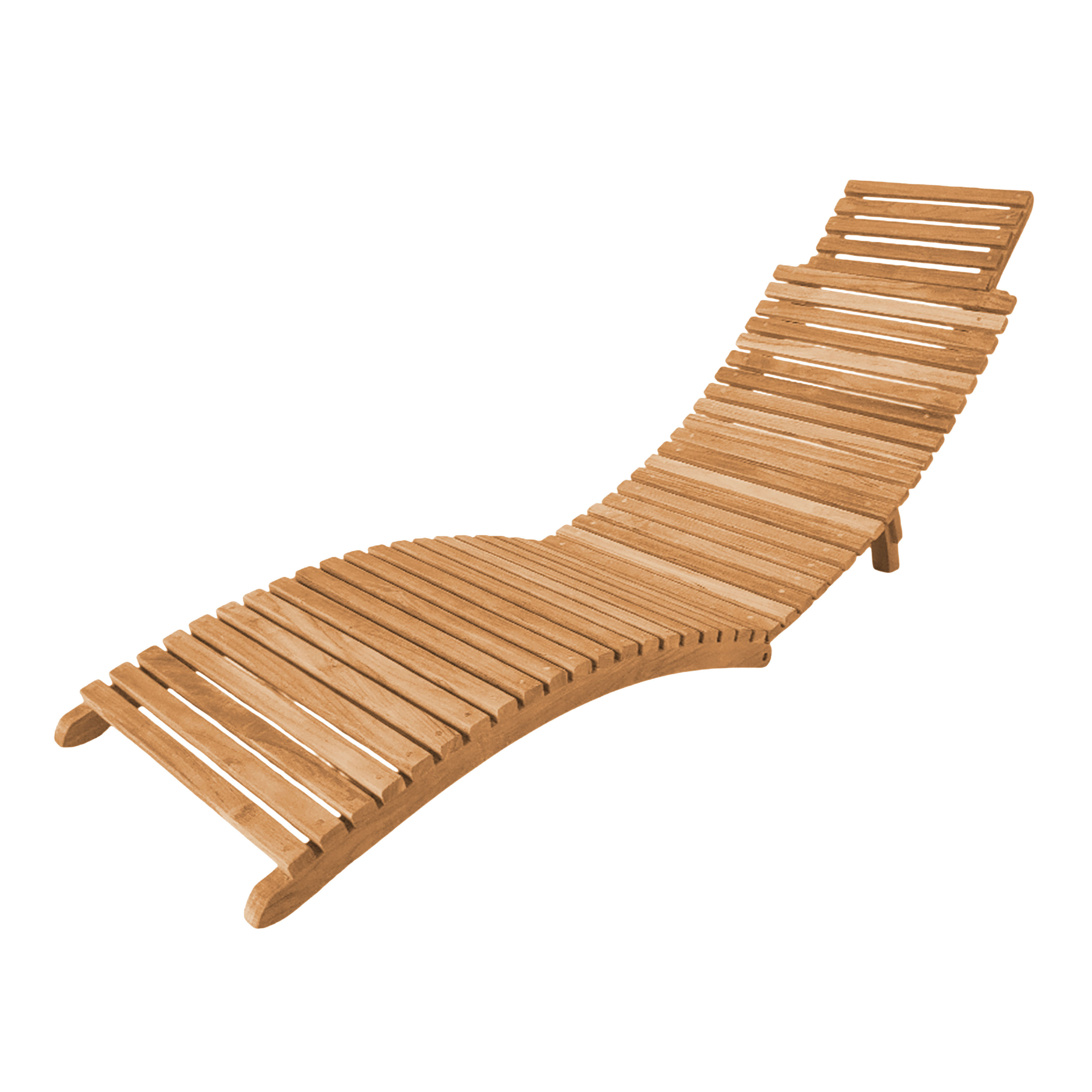 AXI Manny Teak Curved Sunbed Foldable