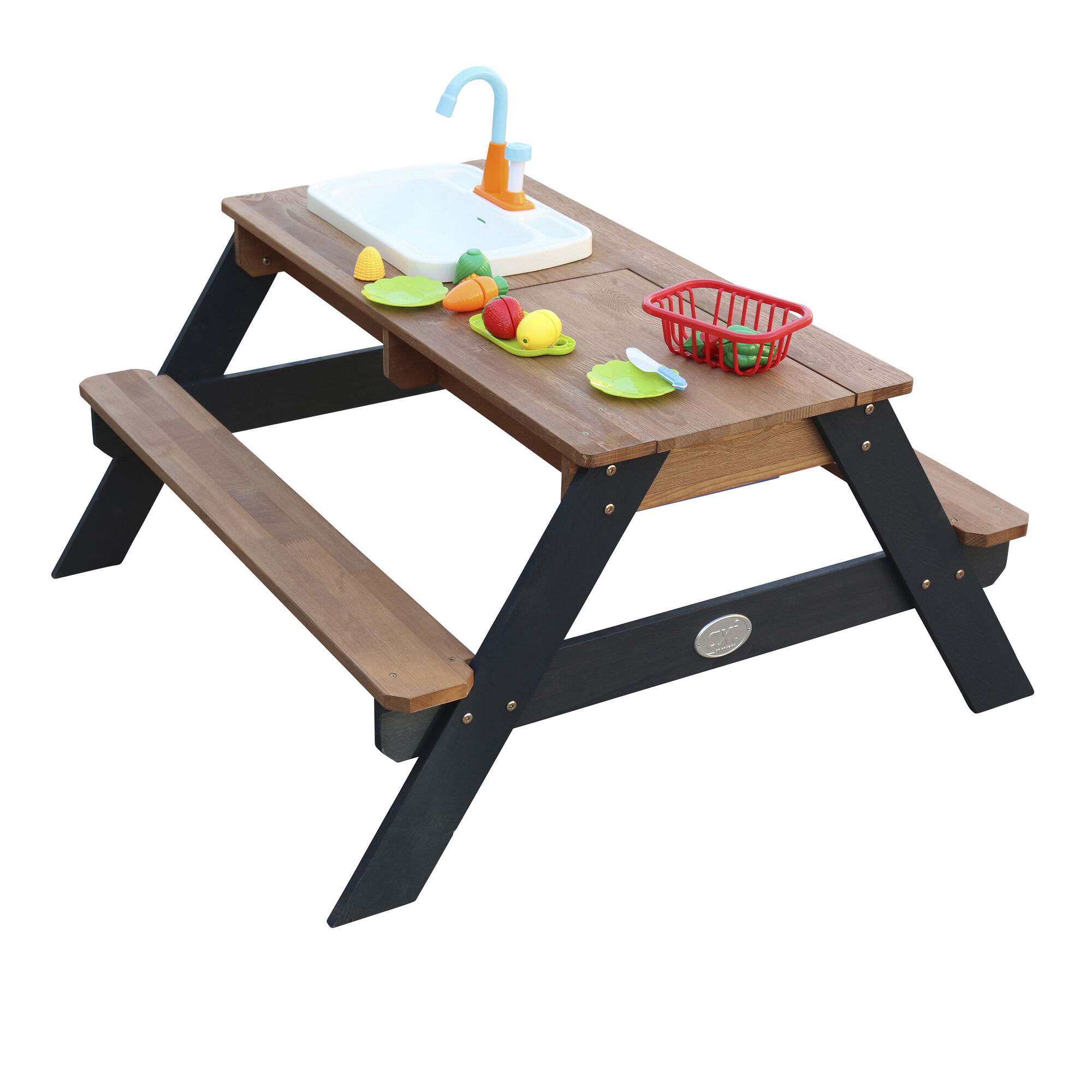 AXI Emily Zand & Water Picknicktafel met Speelkeuken wastafel Antraciet/bruin