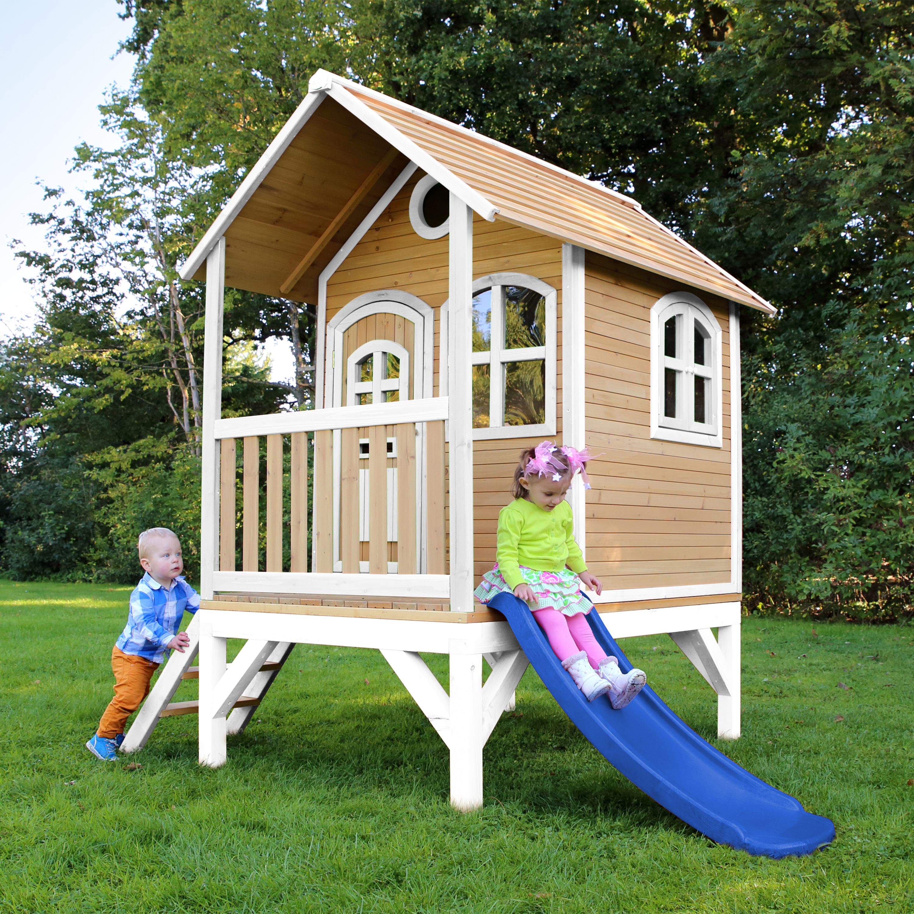 AXI Tom Playhouse Brown/White - Blue Slide