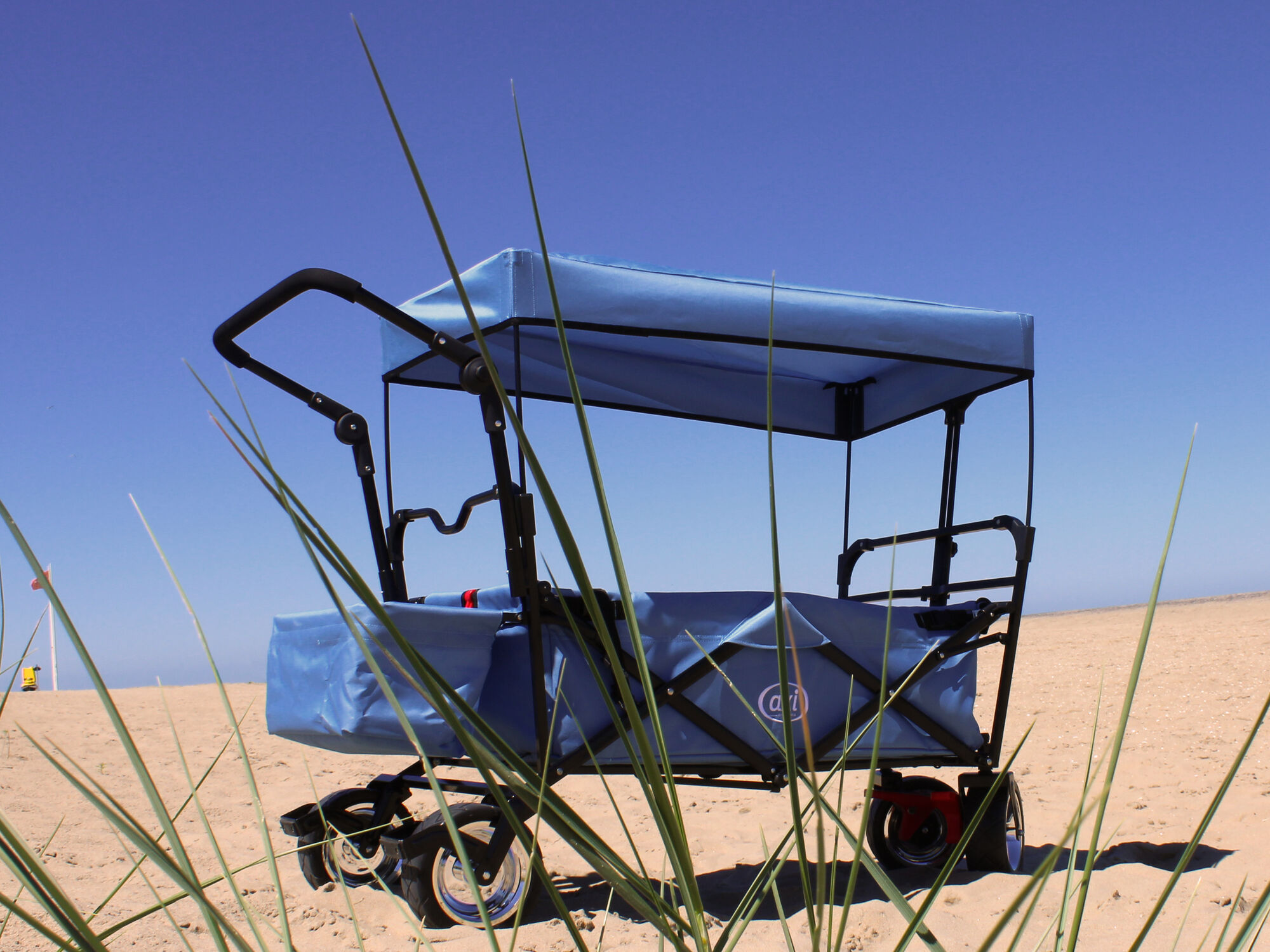 AXI AB210 Opvouwbare Bolderwagen met dak. tas. rem en duwstang Blauw