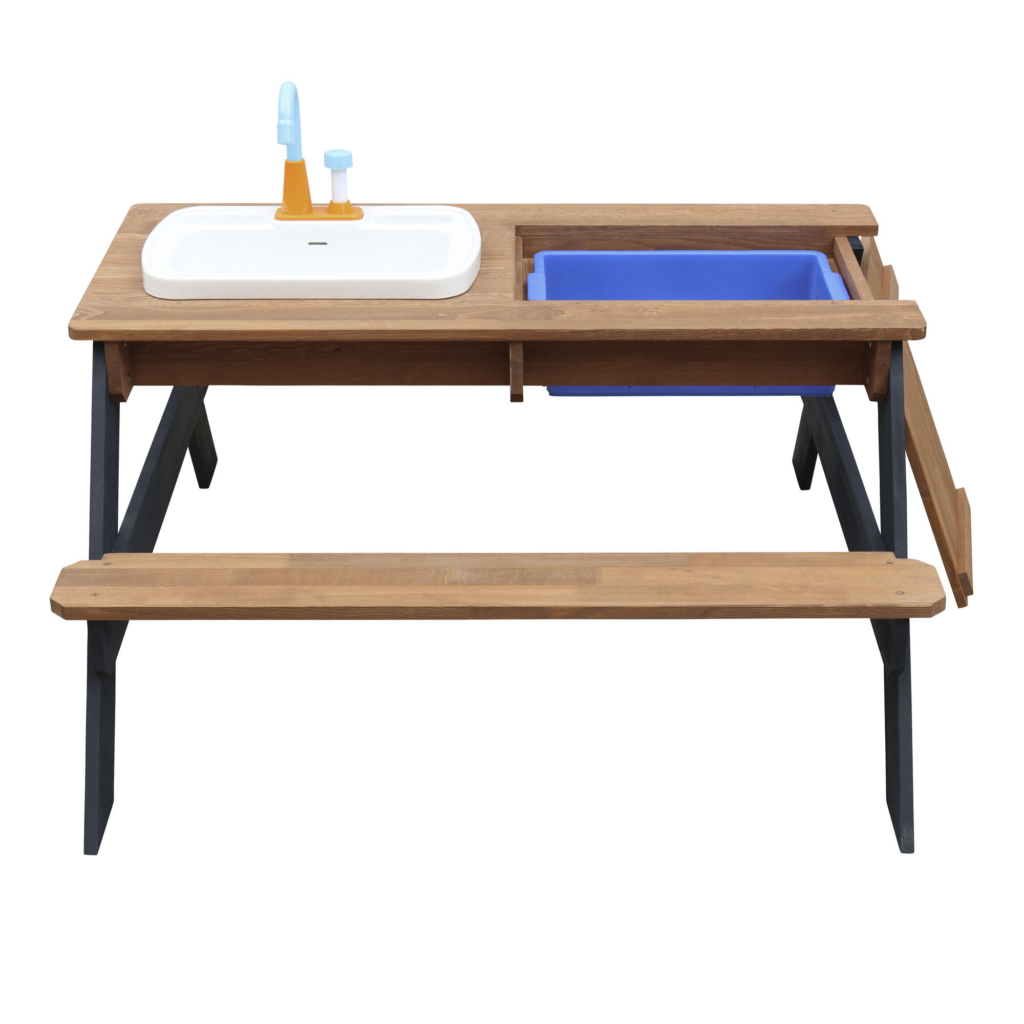 AXI Emily Zand & Water Picknicktafel met Speelkeuken wastafel Antraciet/bruin