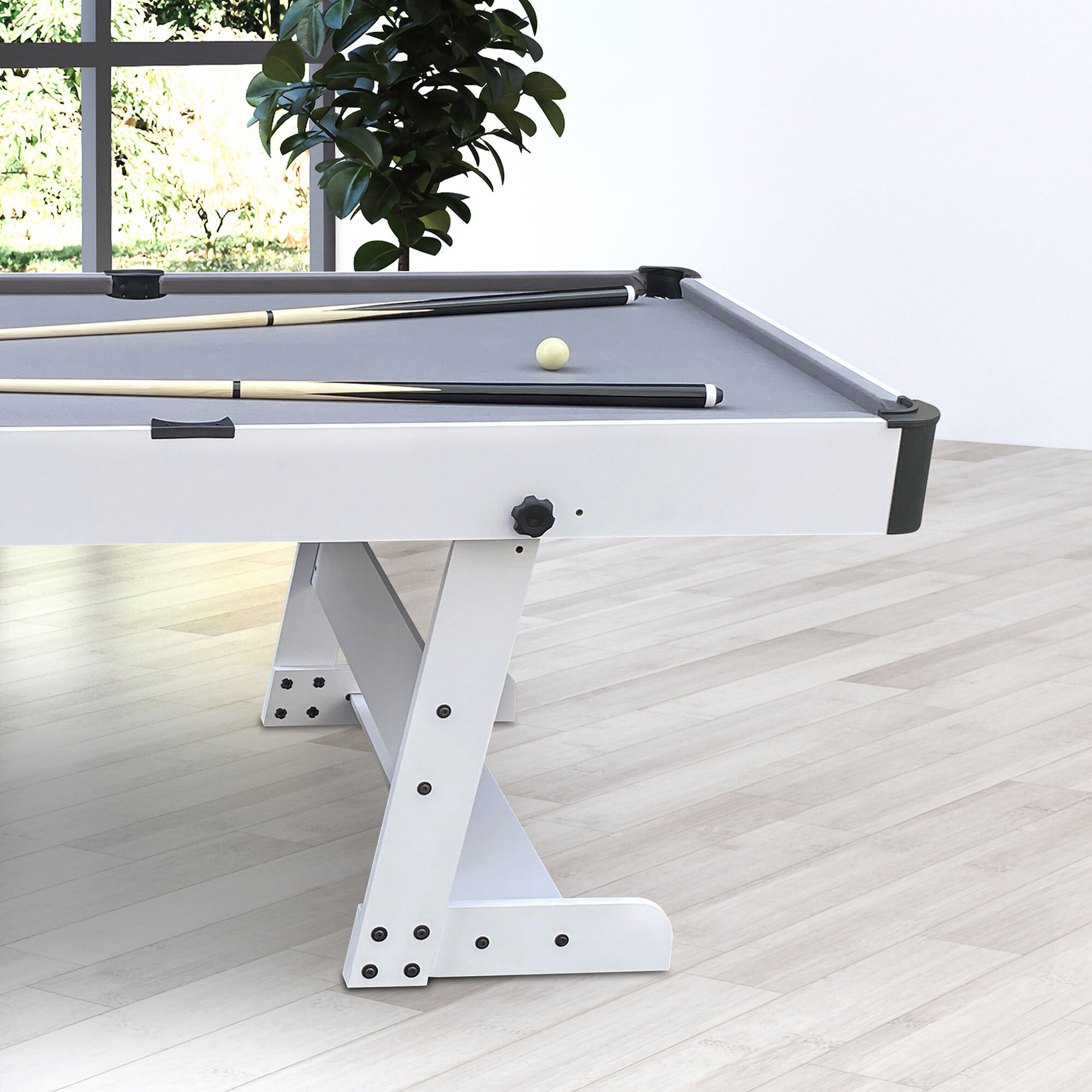 Cougar Hustle XL opklapbare Pooltafel Wit/grijs