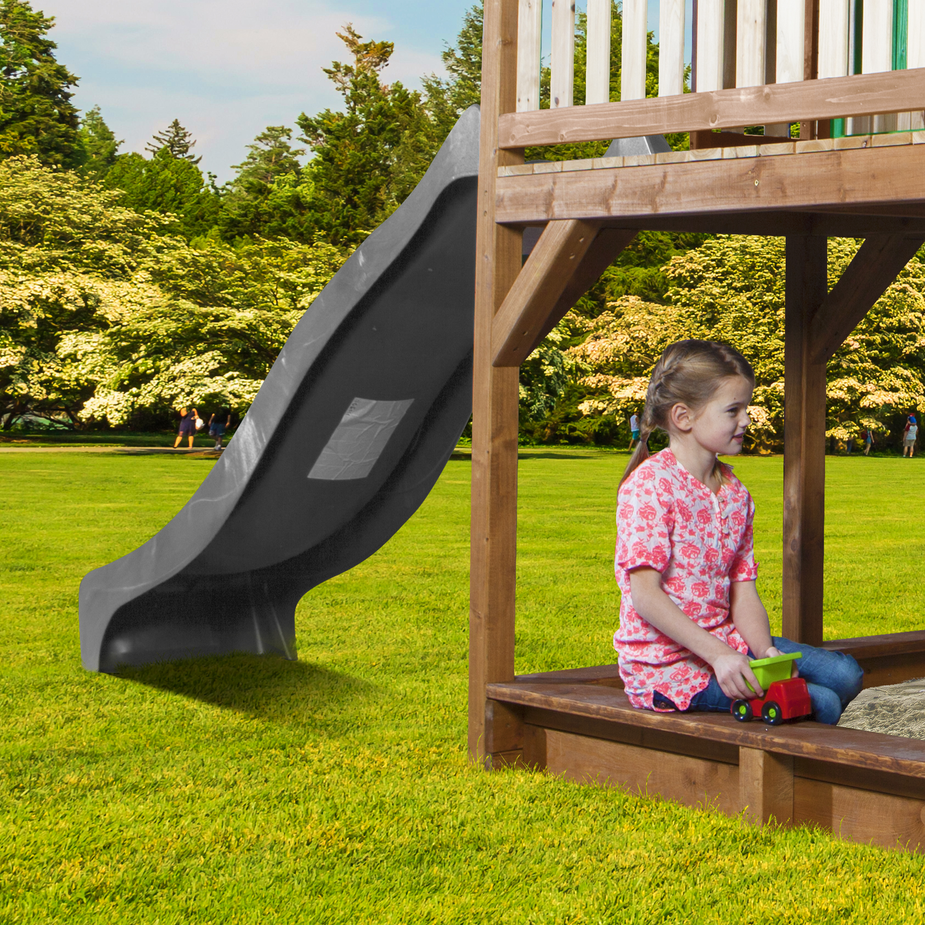 AXI Liam Playhouse with Summer Nest Swing Set Brown/Green - Grey Slide-8717973937685 AXI Liam Playhouse with Summer Nest Swing Set Brown/Green - Grey Slide