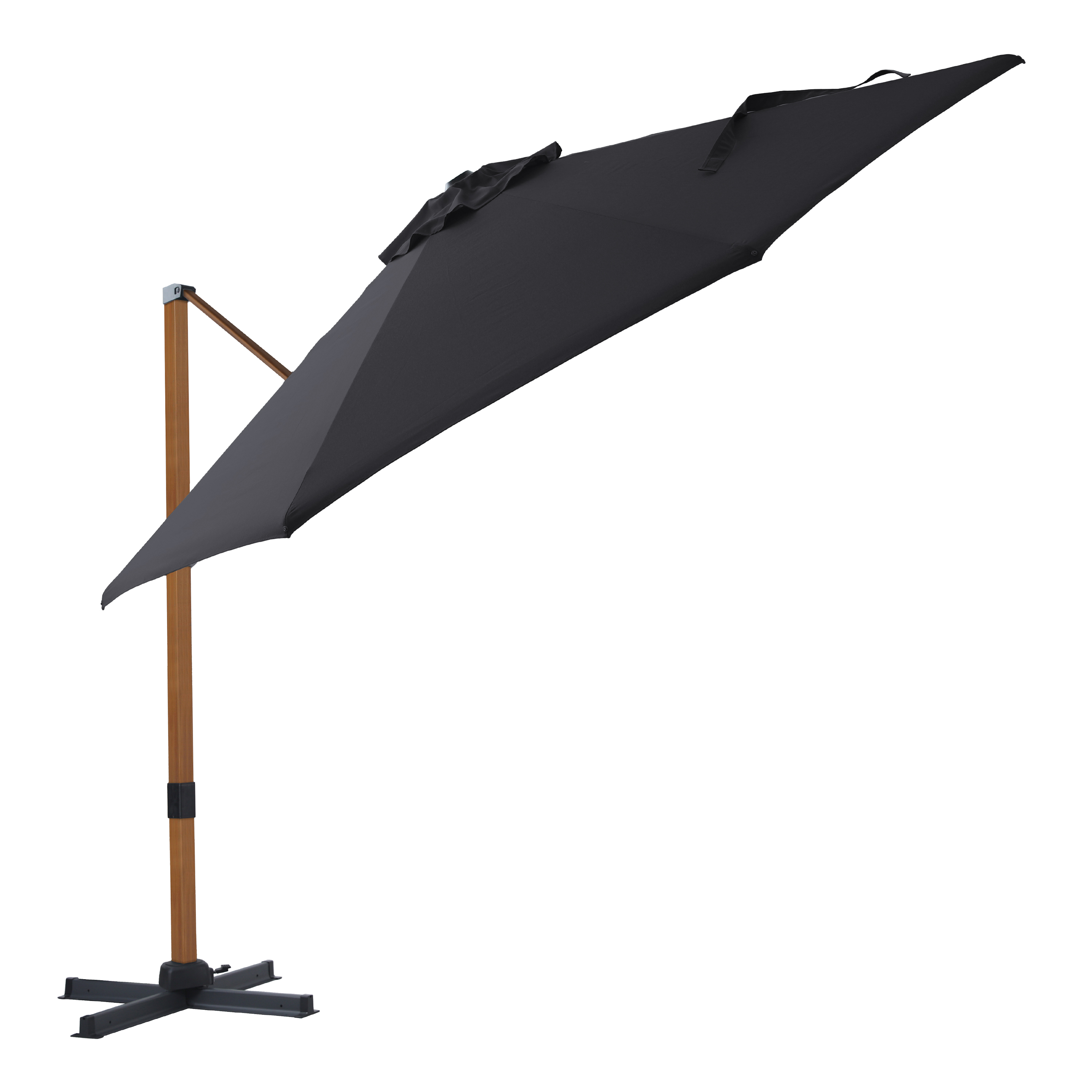 AXI Cyrus Premium Zweefparasol Ã˜ 300cm Houtlook/grijs
