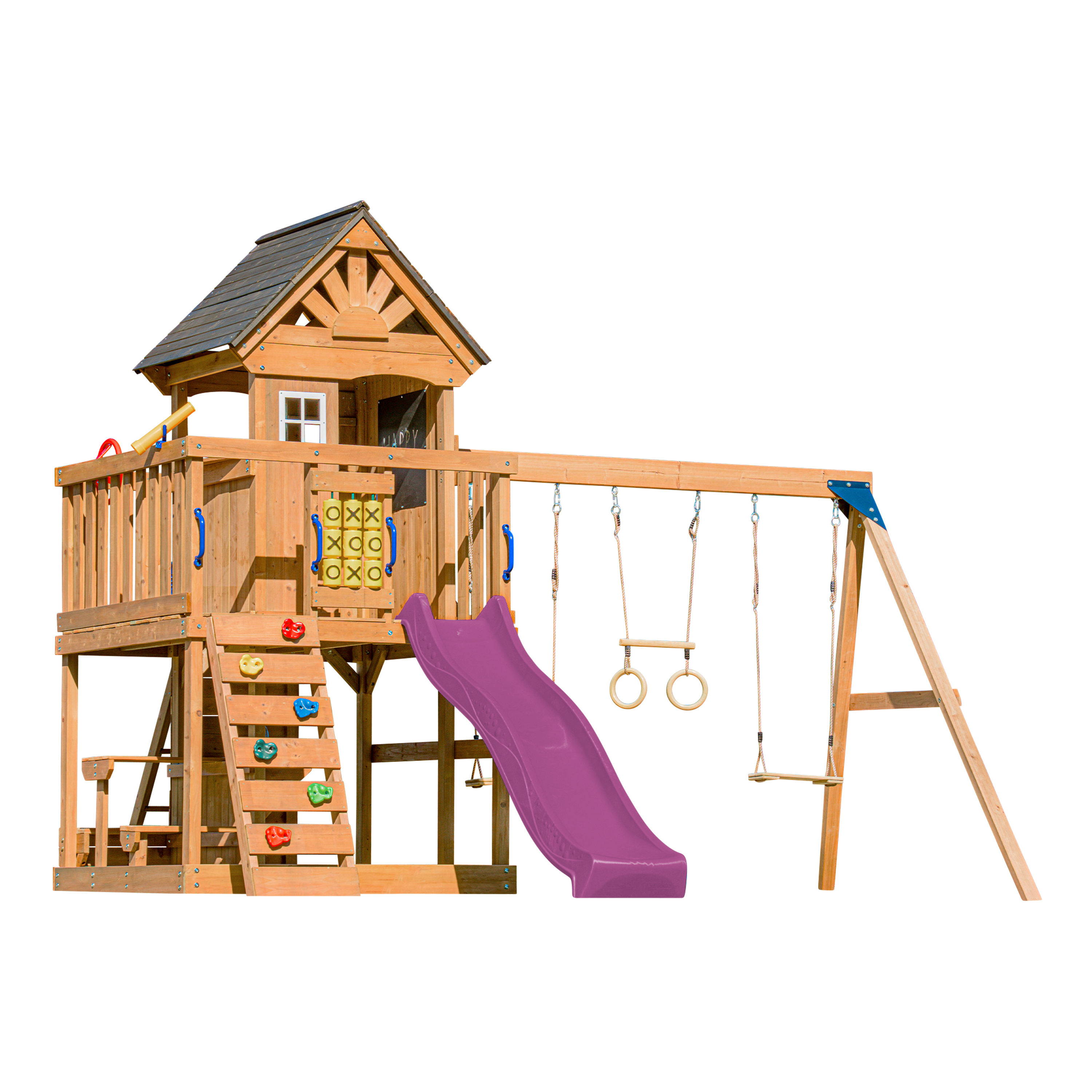 AXI Jack Climbing Frame with Double Swing and Trapeze – Purple Slide