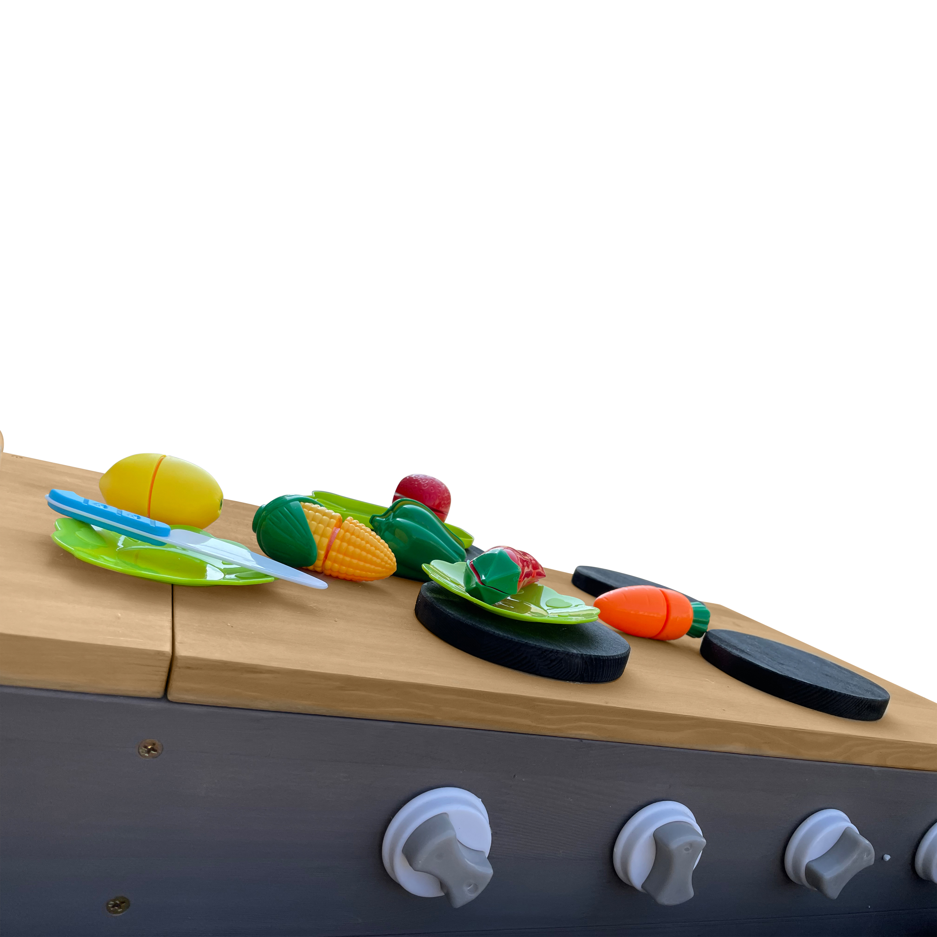 AXI Kelly Sandbox with Play Kitchen - 180 x 115 cm - Grey/brown