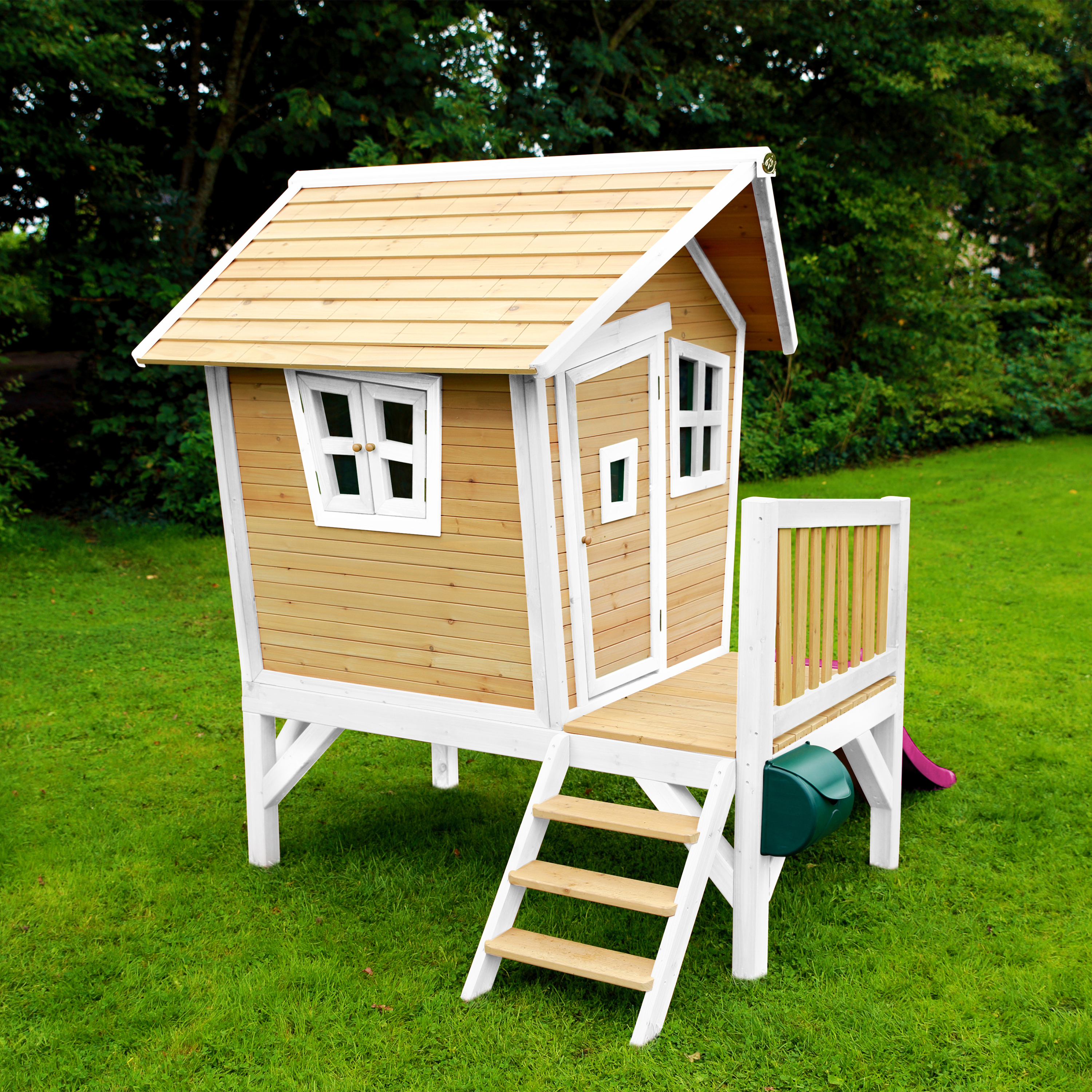 AXI Robin Playhouse Brown/White - Purple Slide