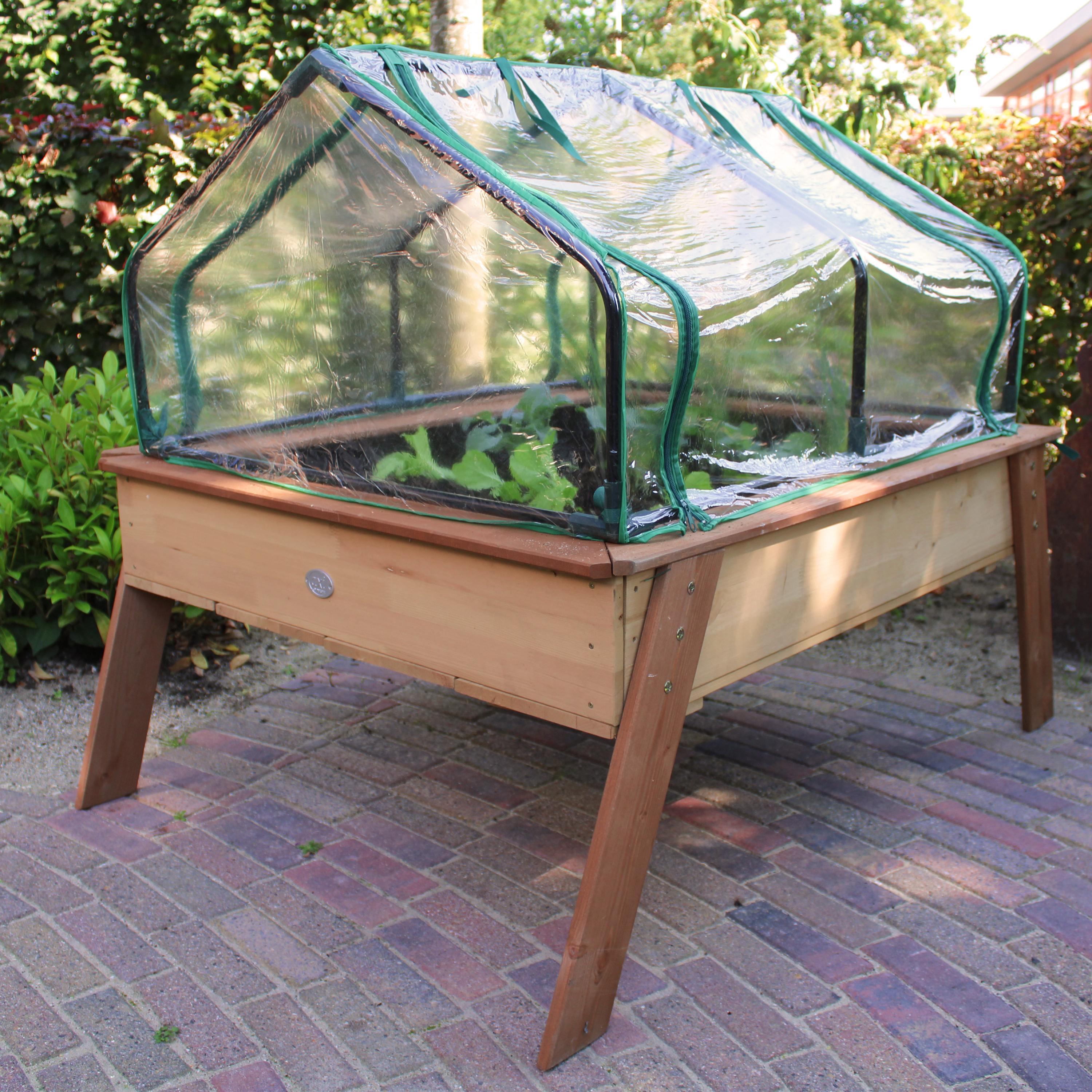 AXI Linda Gardening Table with Greenhouse - Brown
