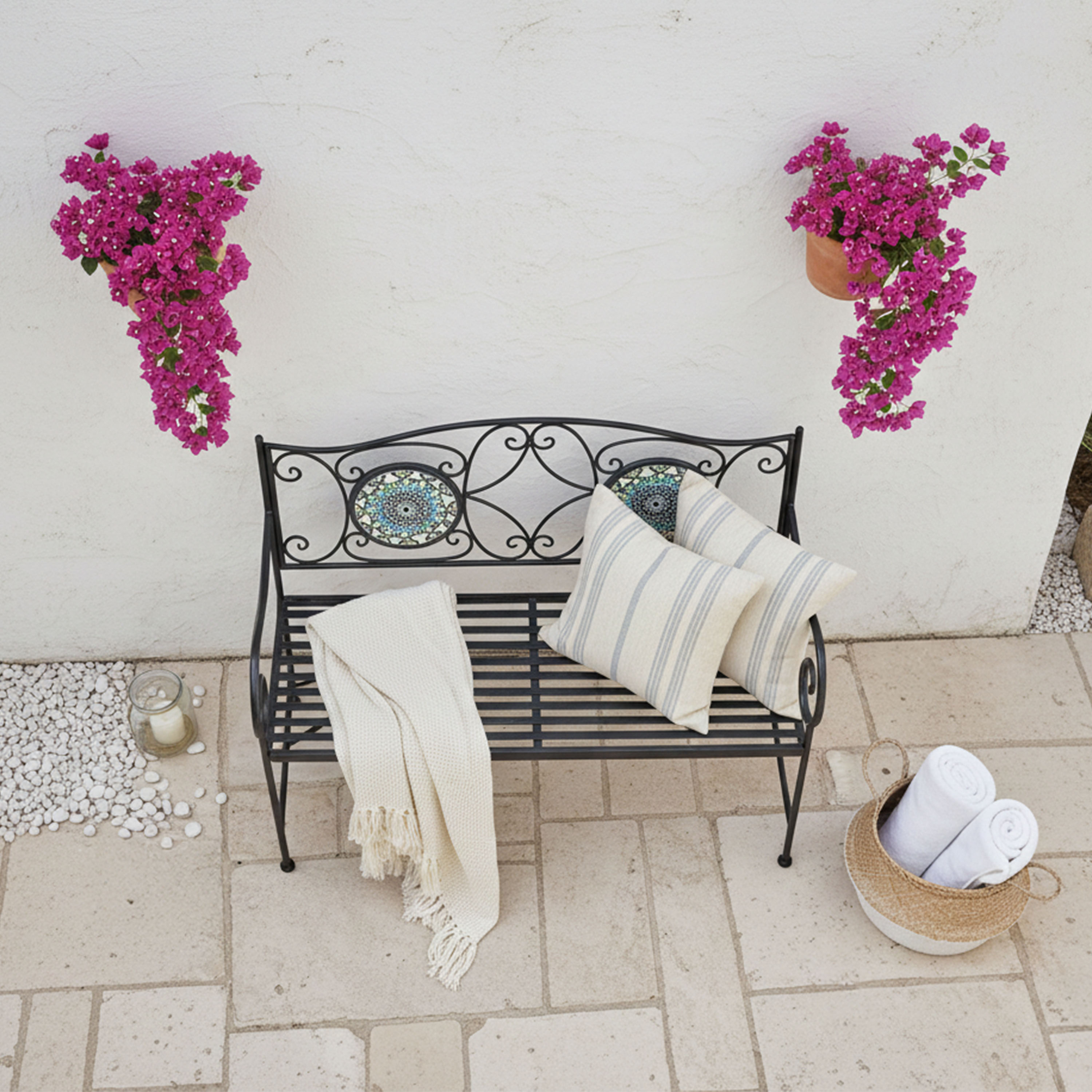 AXI Margot Mosaic Garden Bench - Multicolor