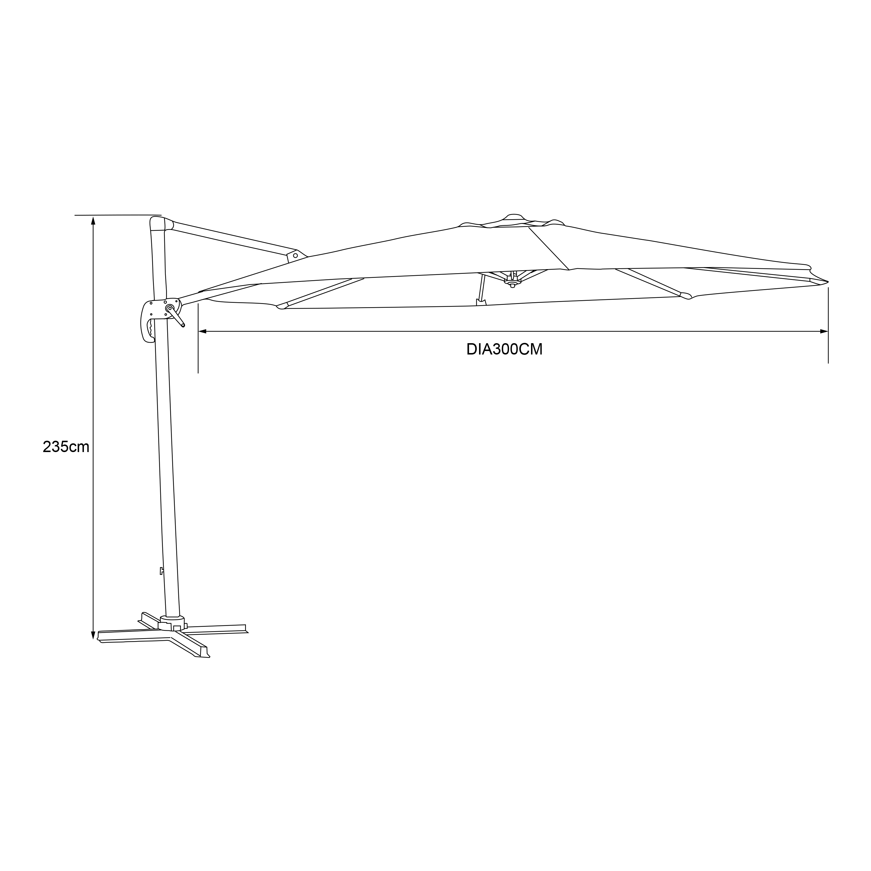 AXI Marisol Floating Parasol Ã˜ 300cm Wood-look/Beige 