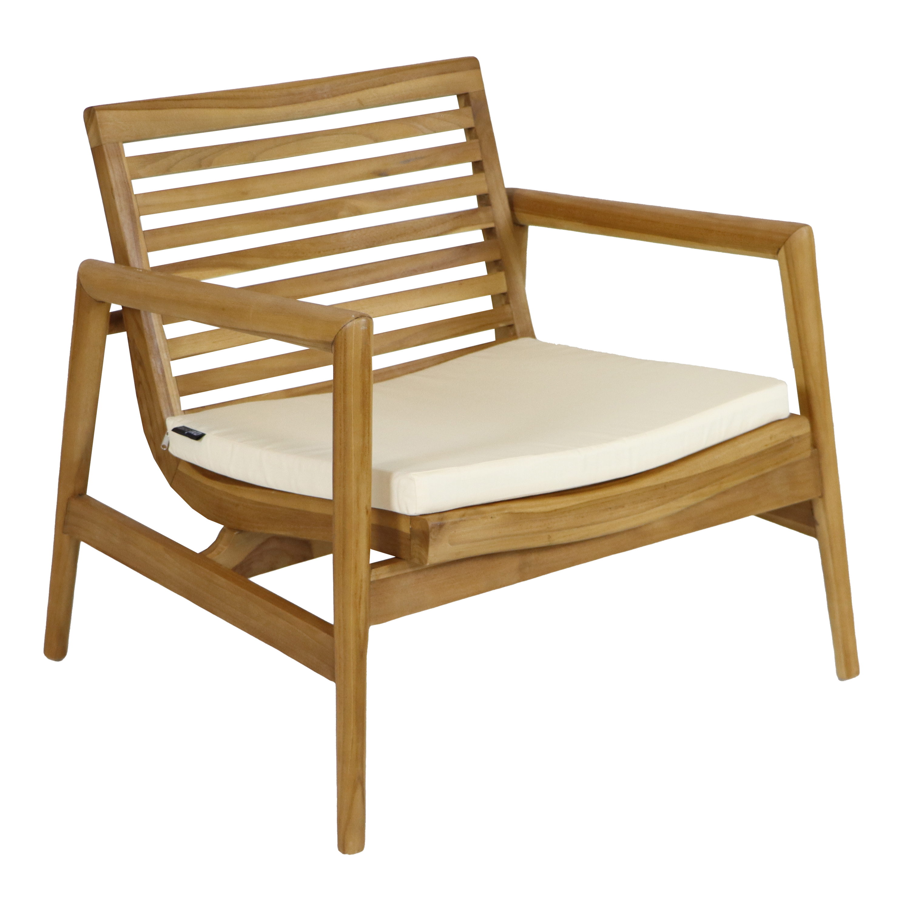 AXI June Lounge Set 4-piece with bench, table & 2 chairs - Teak/Cream