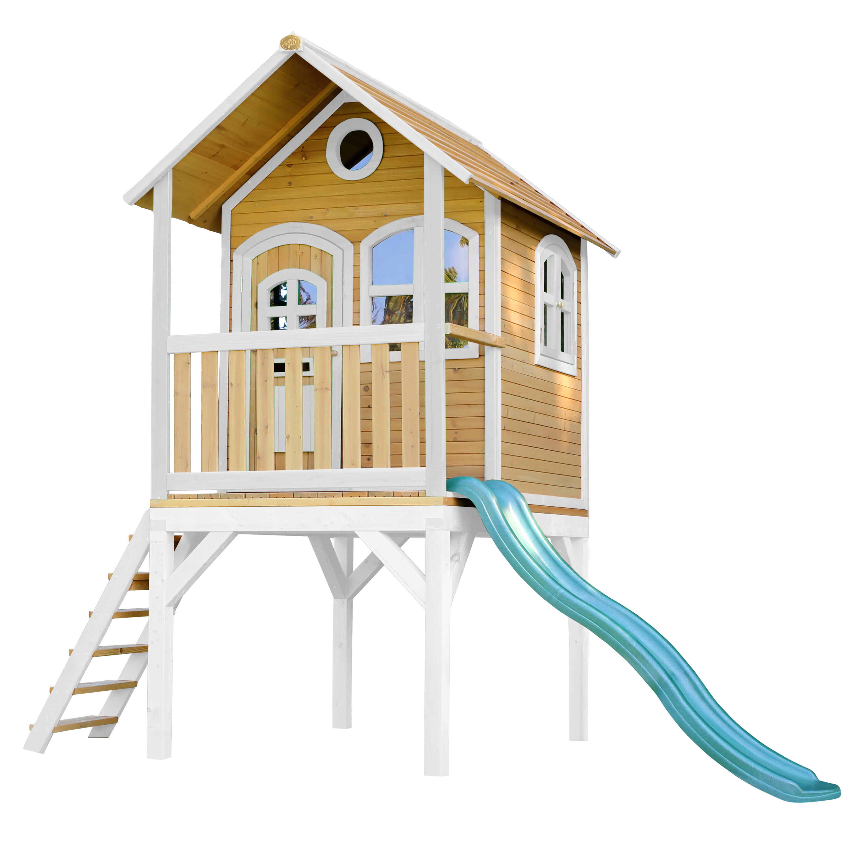 AXI Laura Playhouse Brown/white - Green Slide