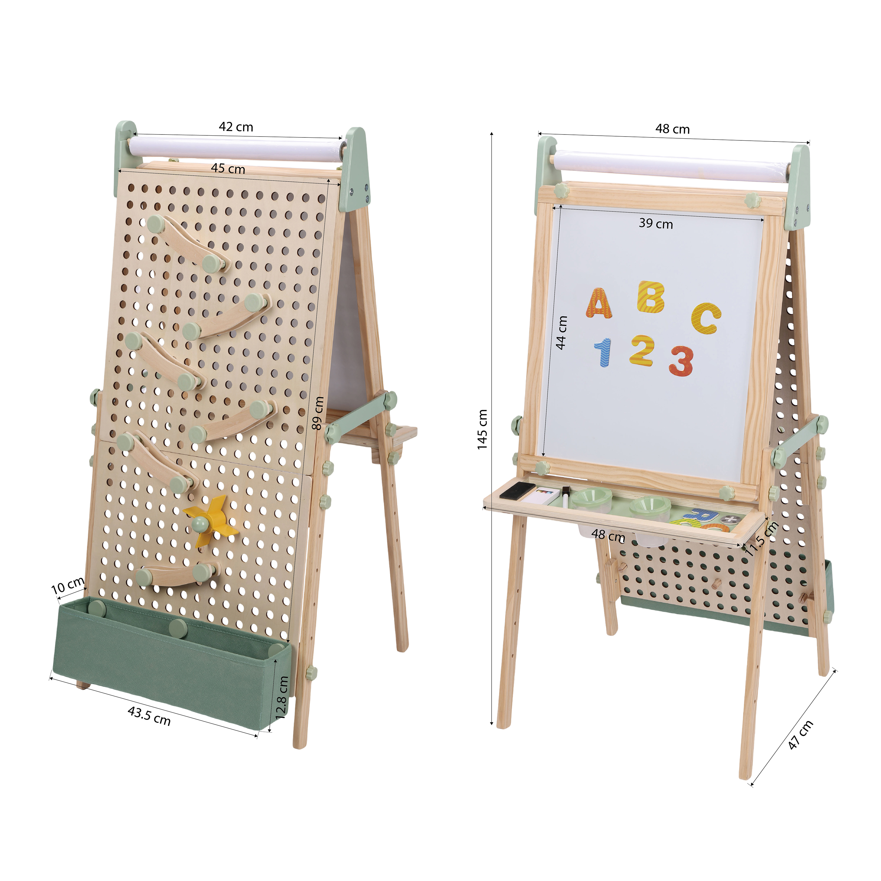 Sunny Mika Activity Easel with Pegboard - Natural Brown