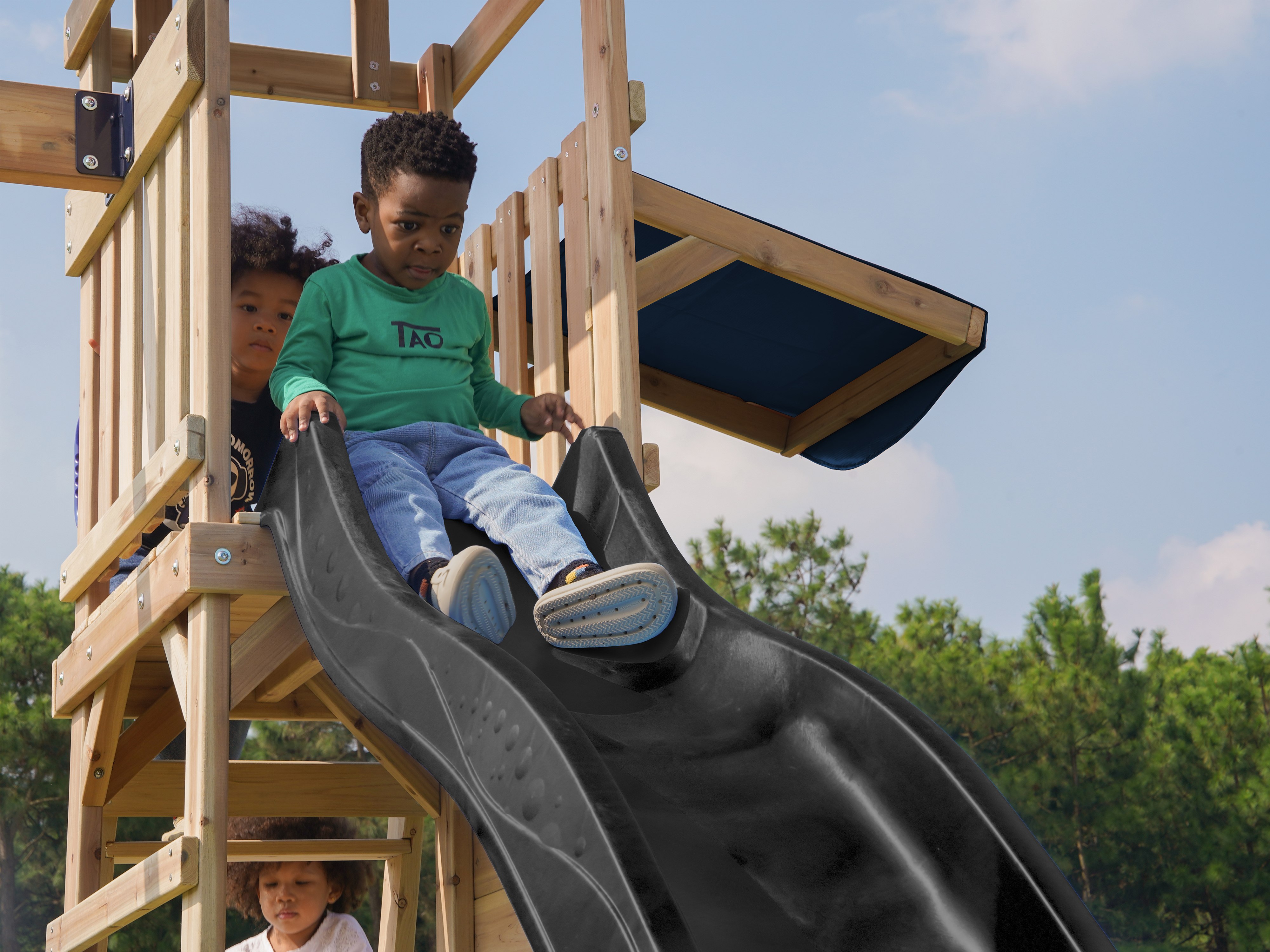 AXI Malik Play Set with Double Swing Brown - Grey Slide 