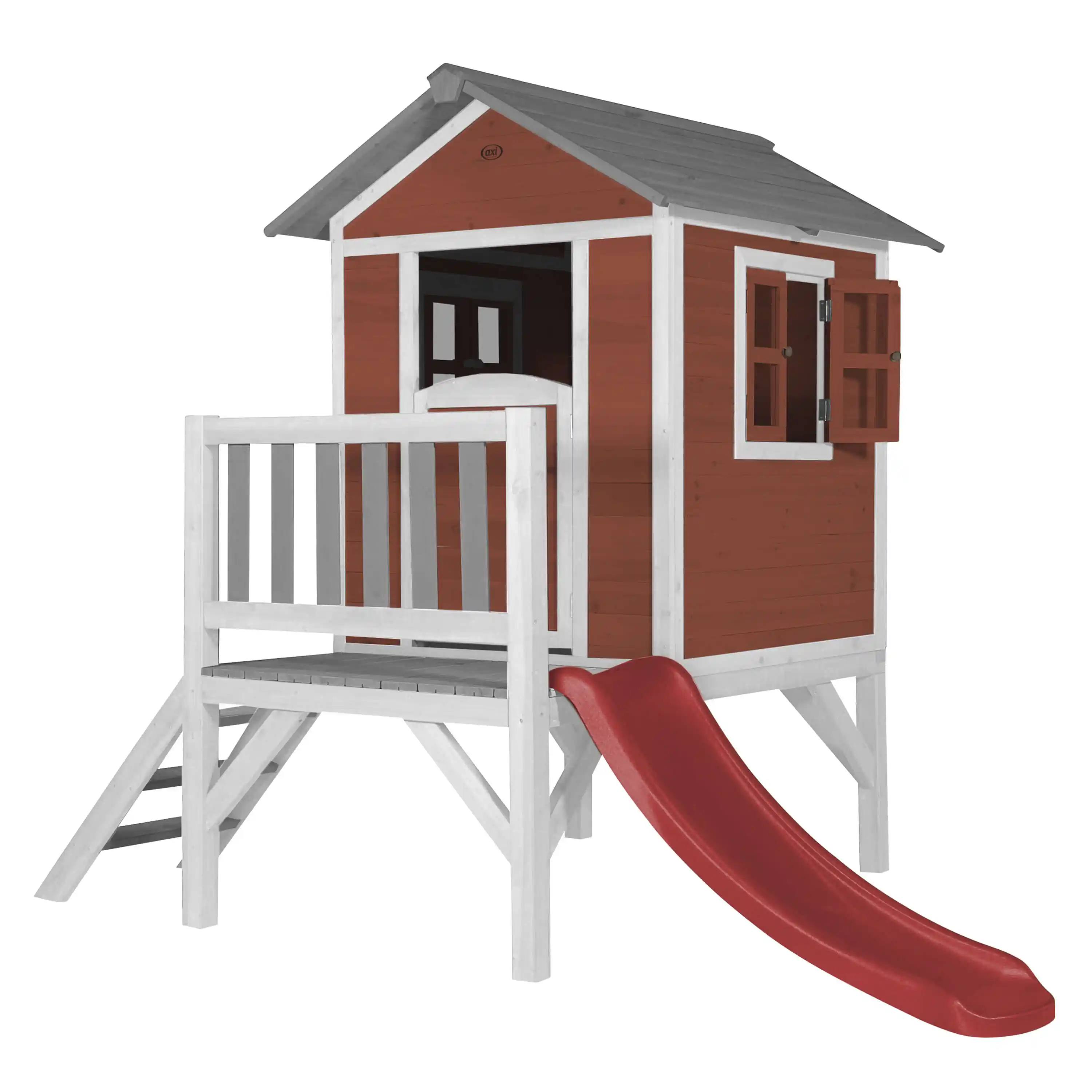 AXI Lodge XL Speelhuis Scandinavisch Rood - Rode Glijbaan