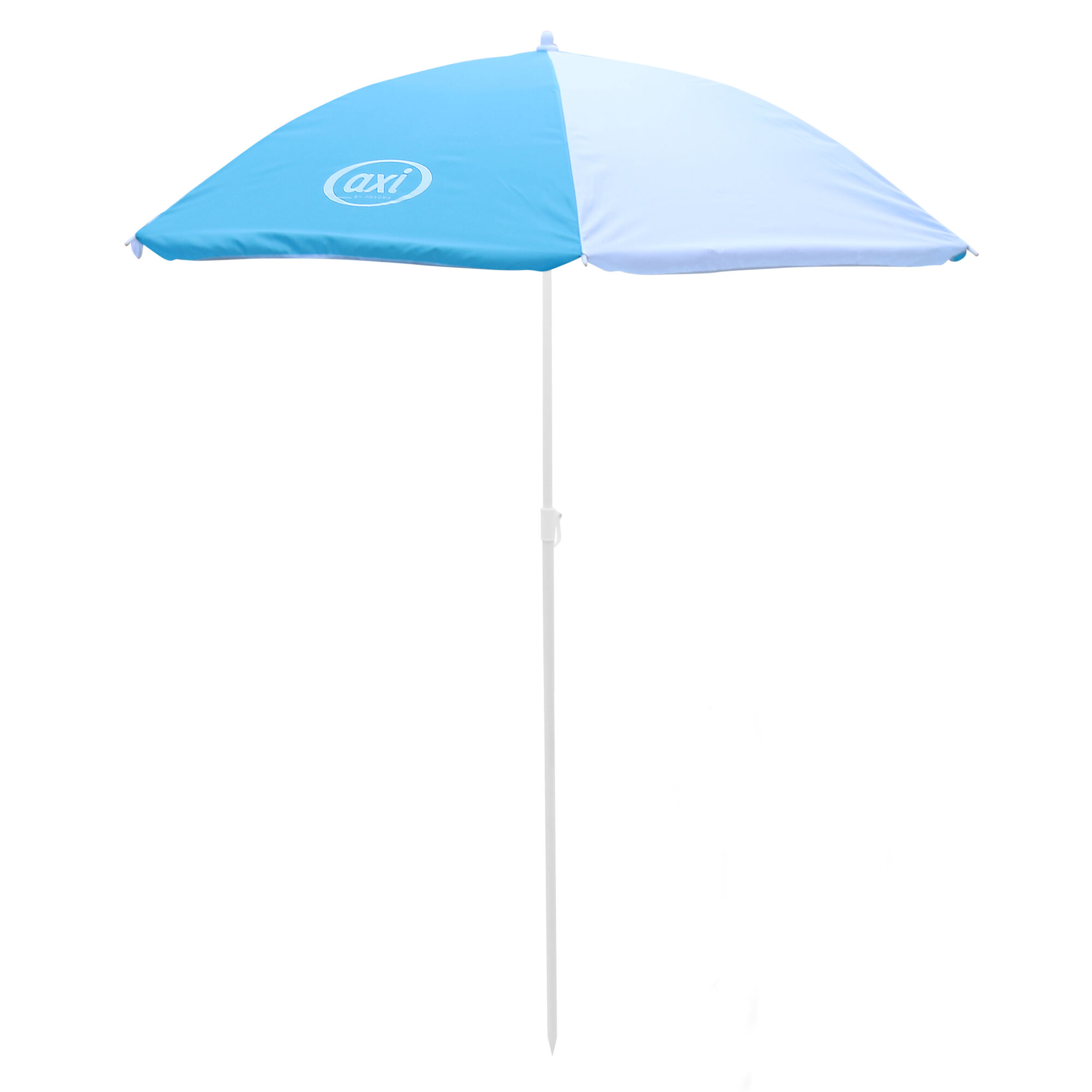 AXI Nick Zand & Water Picknicktafel Bruin/wit - Parasol Blauw/wit