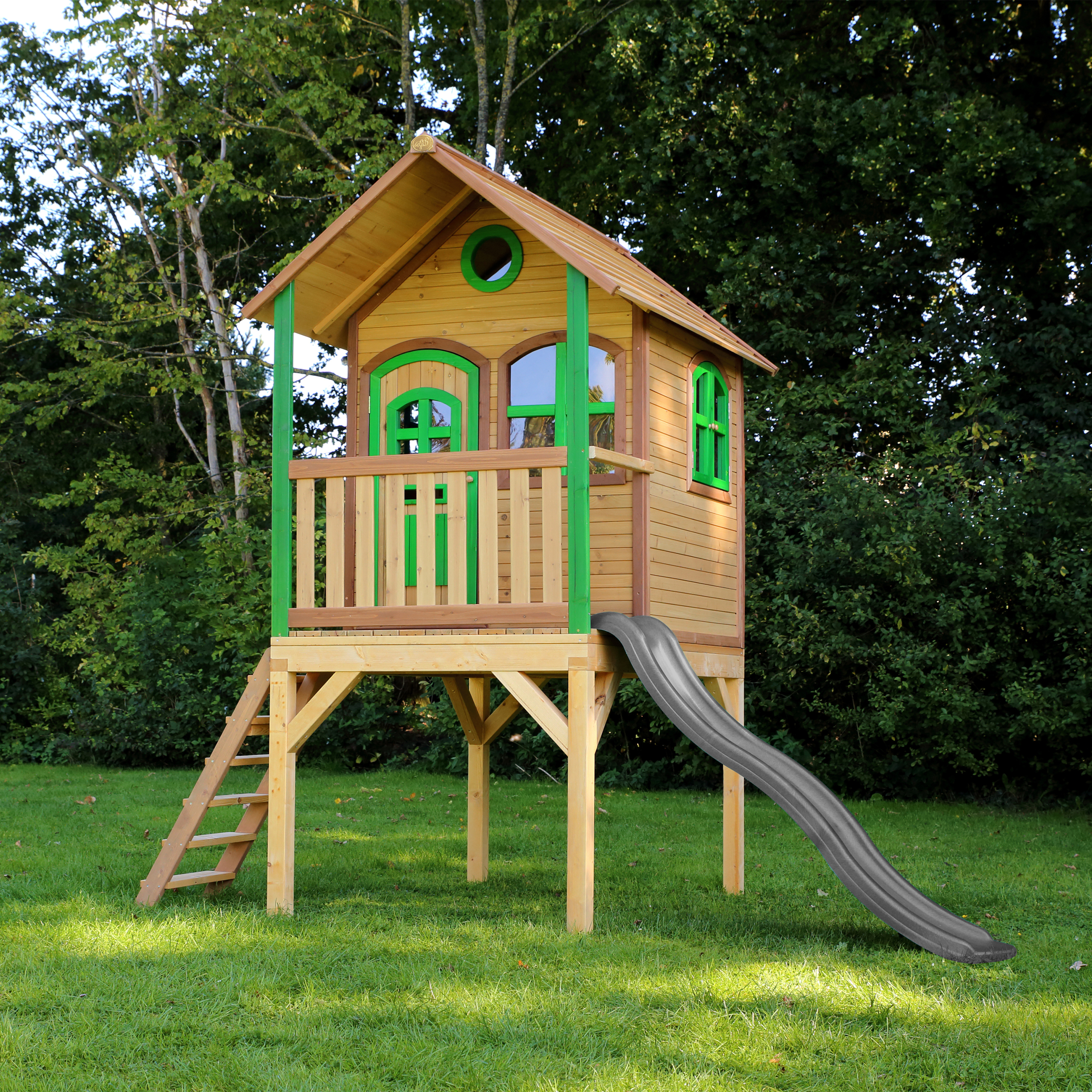 AXI Laura Speelhuis Bruin/groen - Grijze Glijbaan