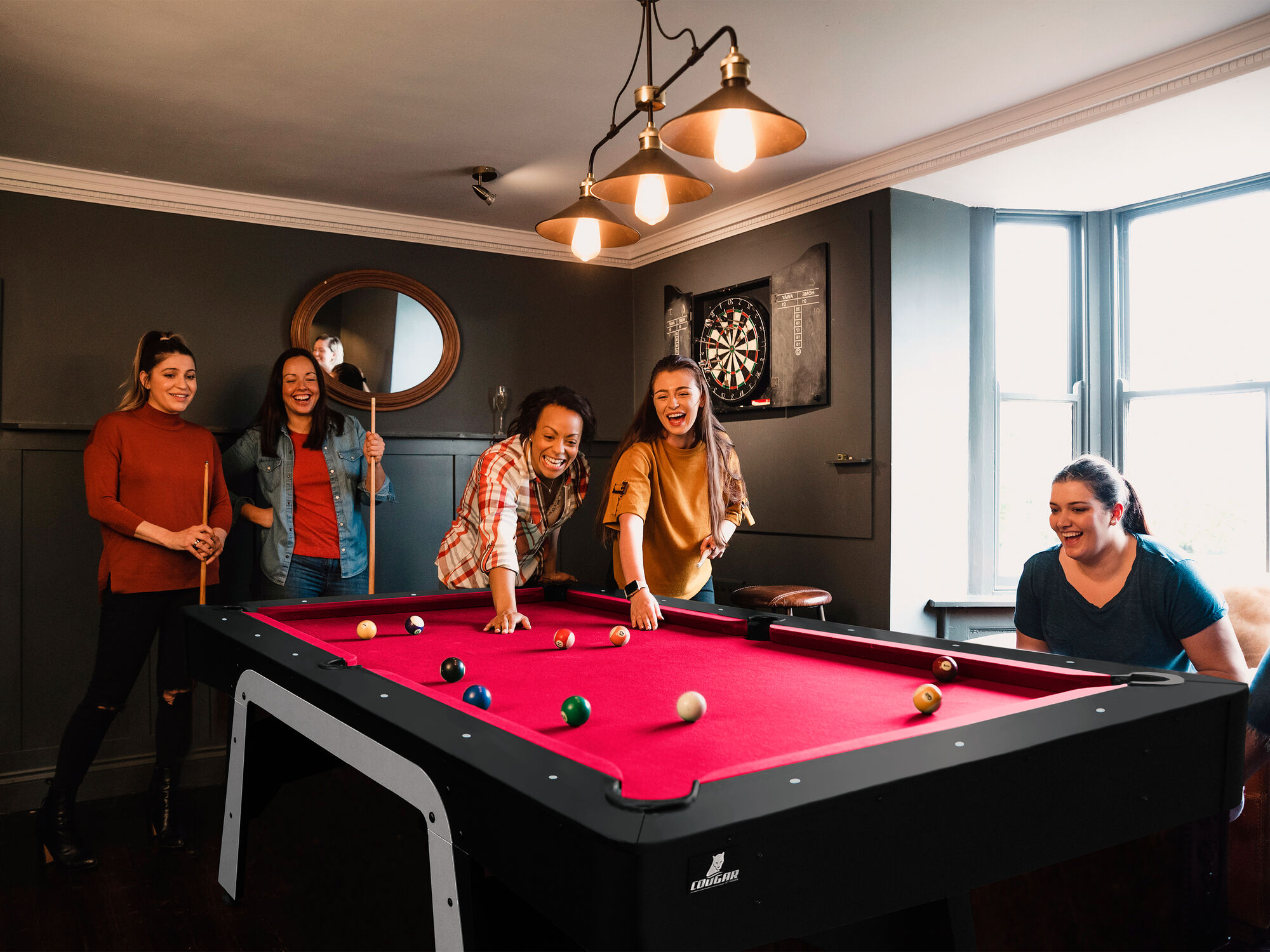 Cougar Arch Pro Pooltafel Zwart/rood