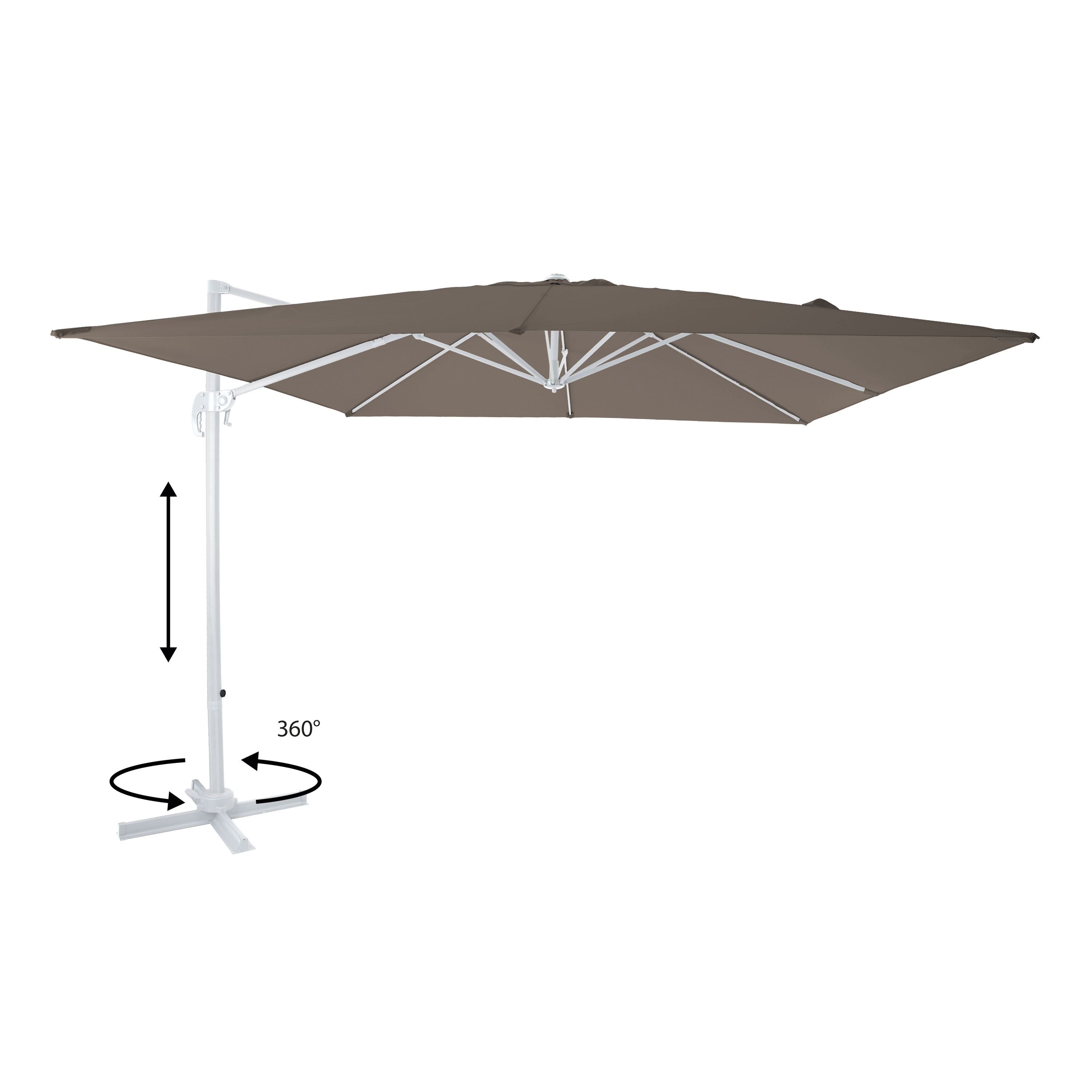 AXI Nima Cantilever Parasol 300x300 cm - White/Taupe