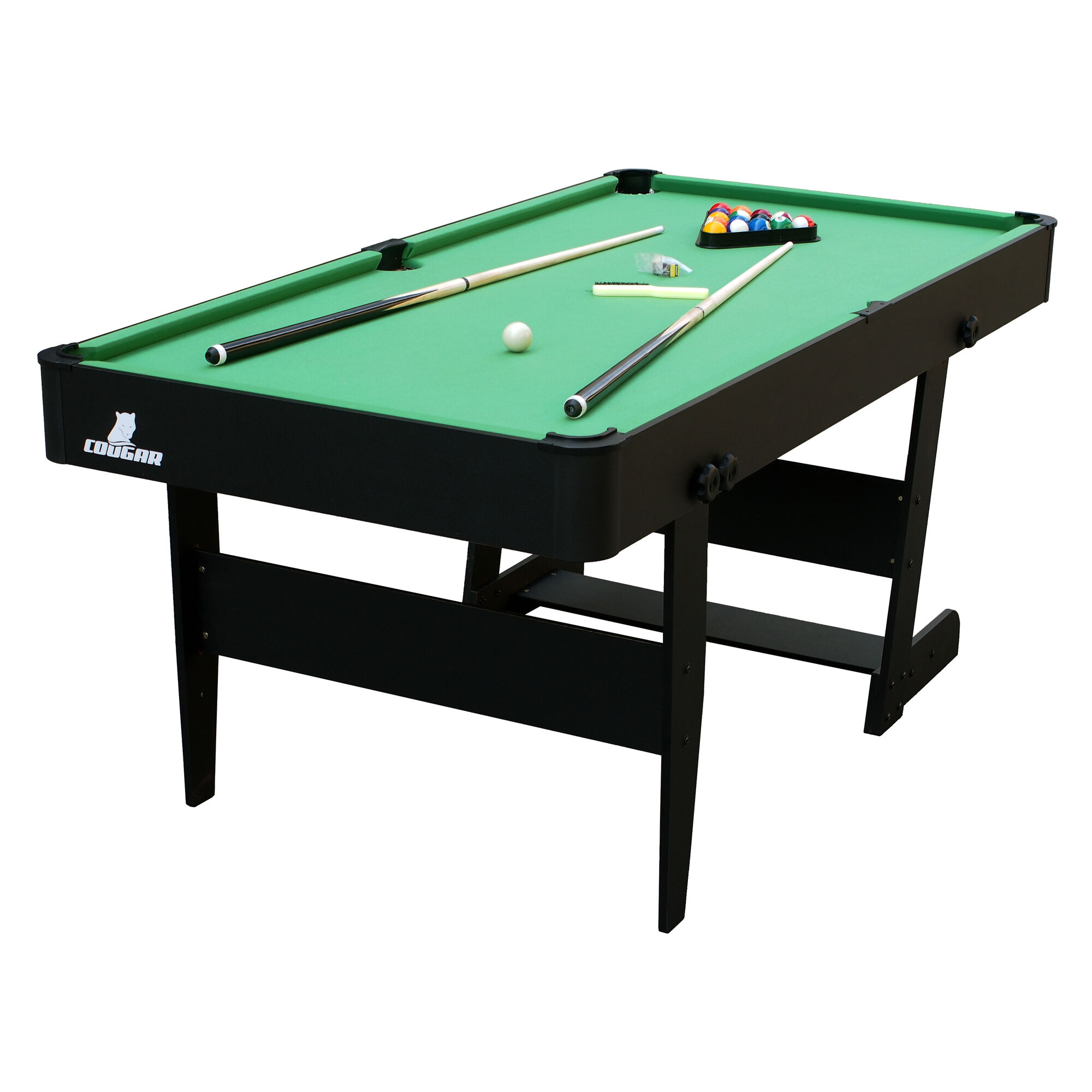 Cougar Hustle L opklapbare Pooltafel Zwart