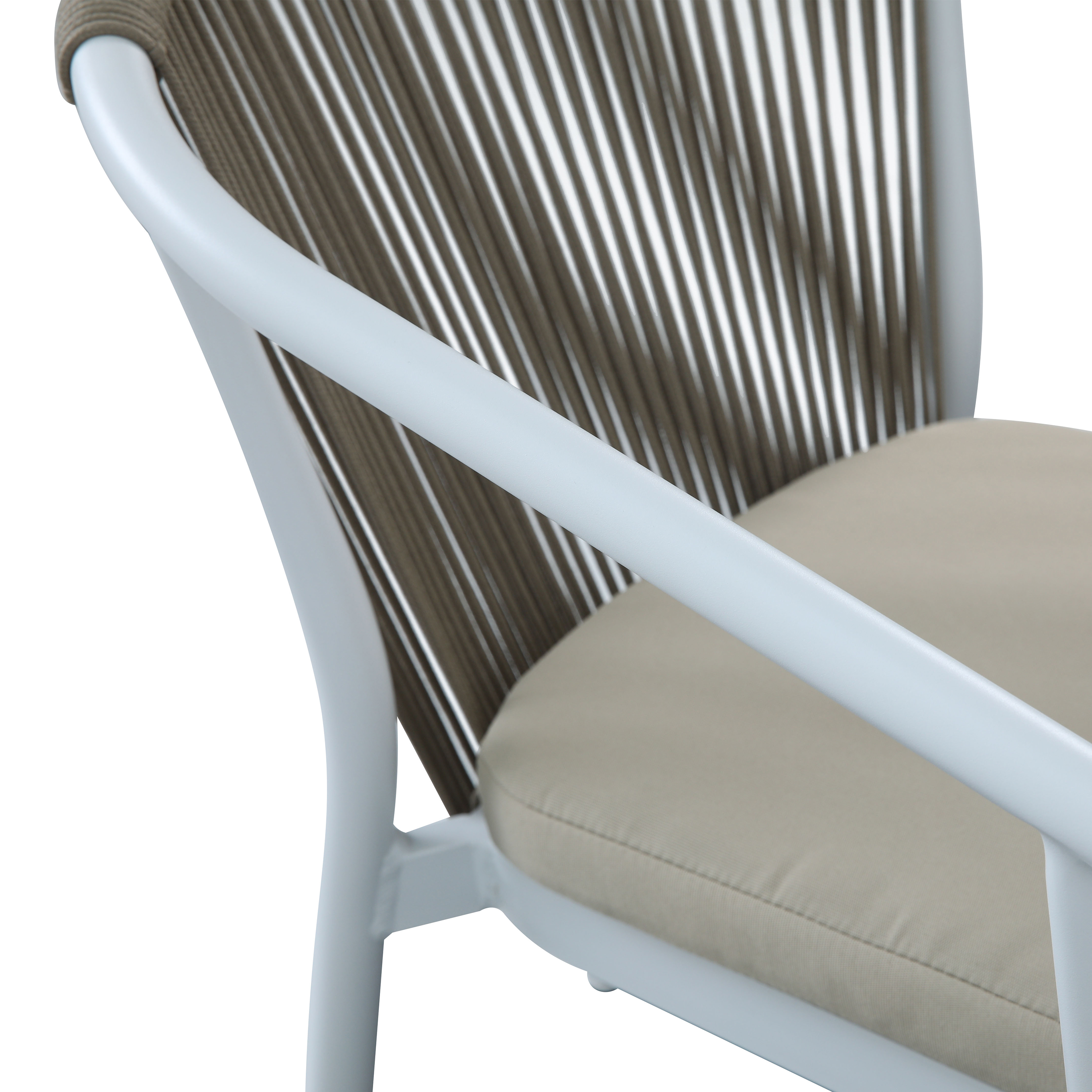 AXI Suvi Garden Set with 4 Chairs White with Teak-look Polywood-8720365062568 AXI Suvi Garden Set with 4 Chairs White with Teak-look Polywood