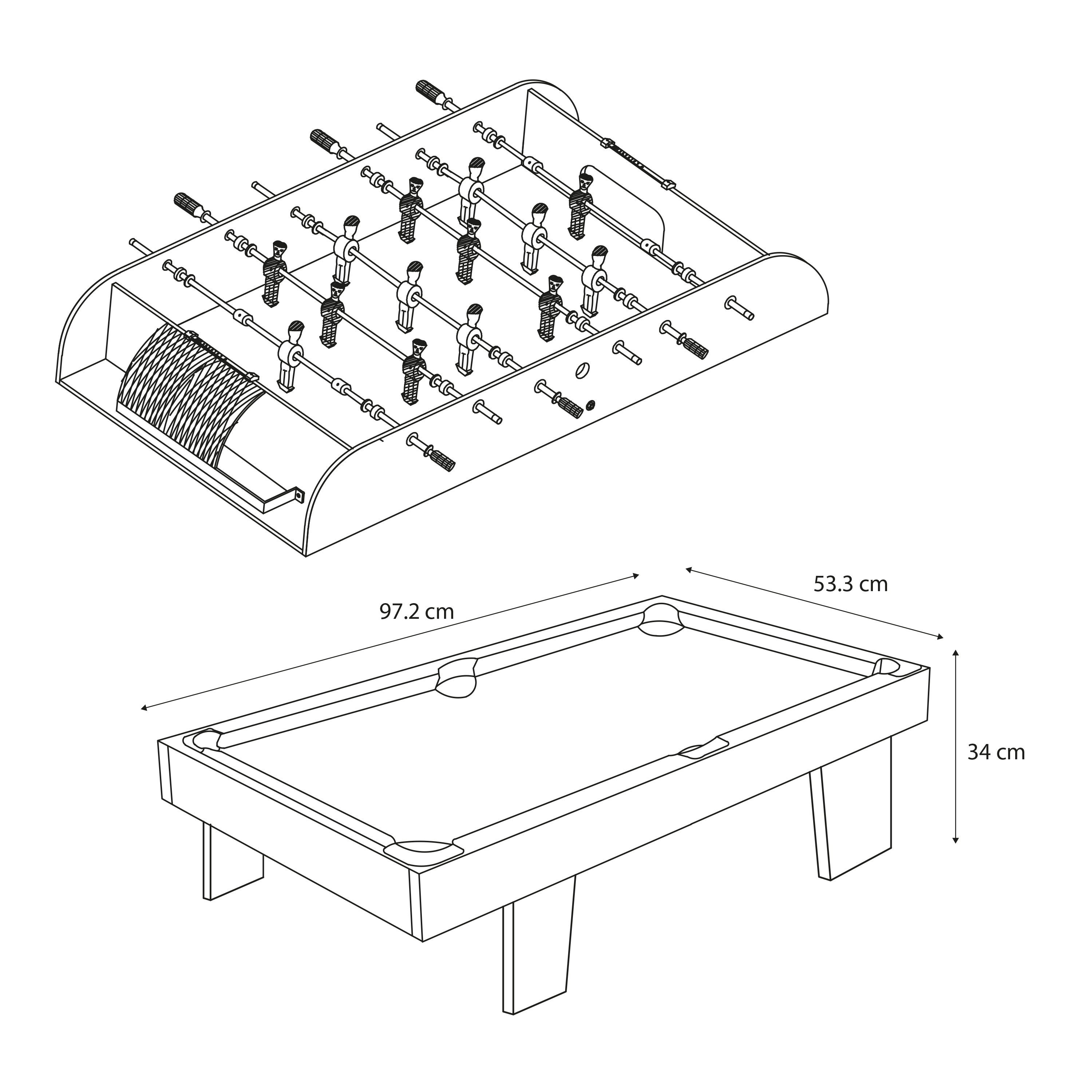 Cougar 2-in-1 Multi Game Table Mini Green/Blue