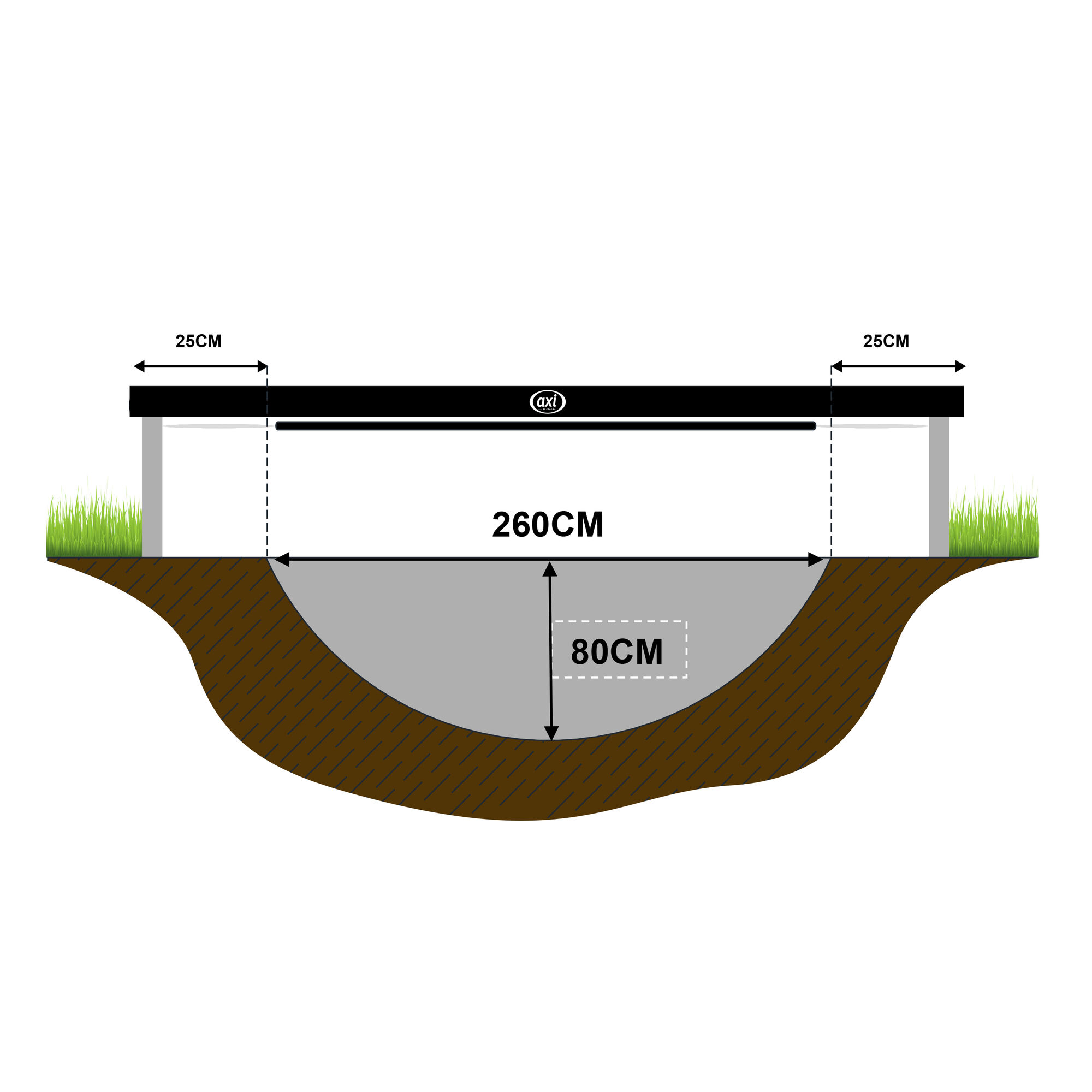 AXI Boston Trampoline 10ft - Inground & onground - Groen