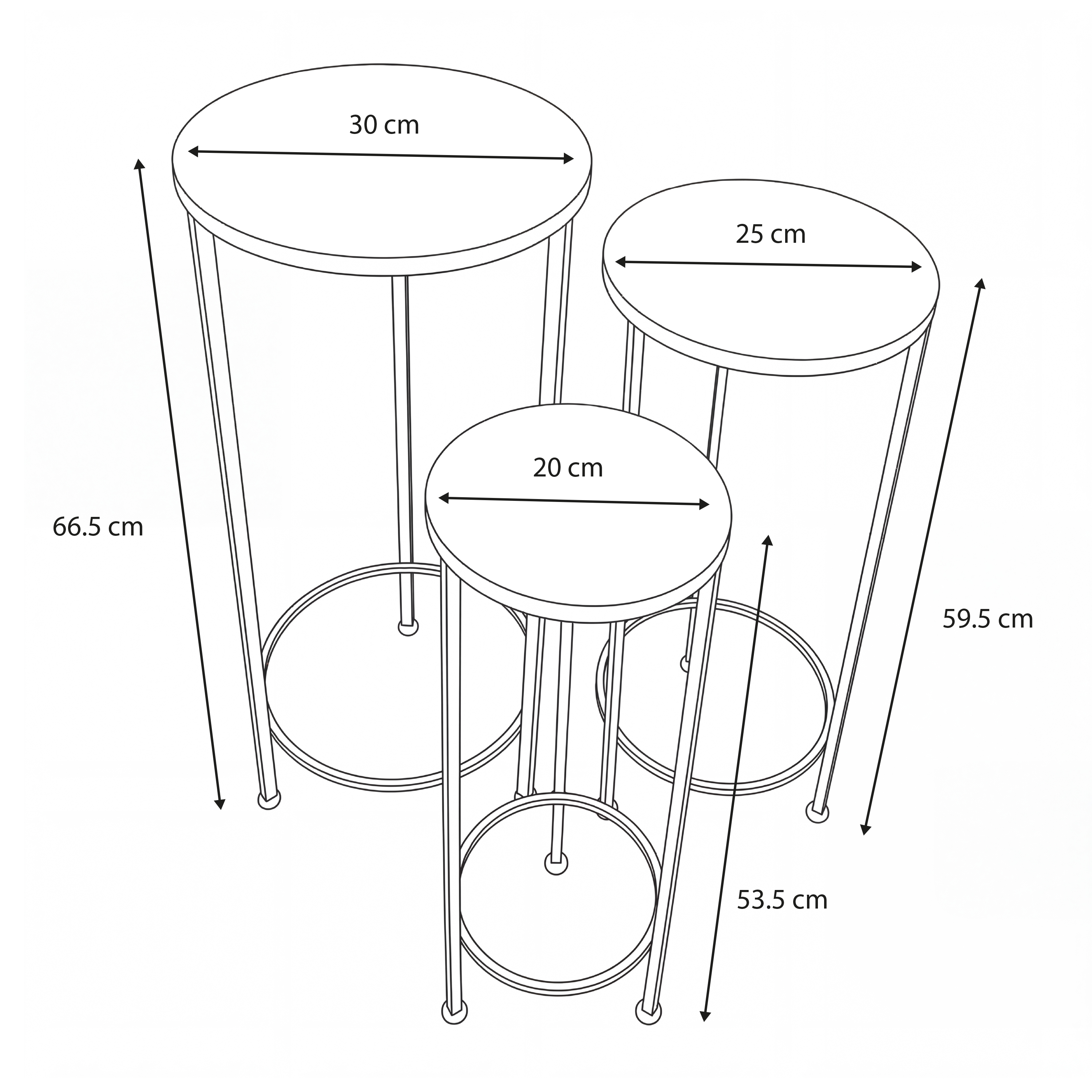 AXI Lola Mosaic Plant Table Round Star – Grey/Brown – Set of 3