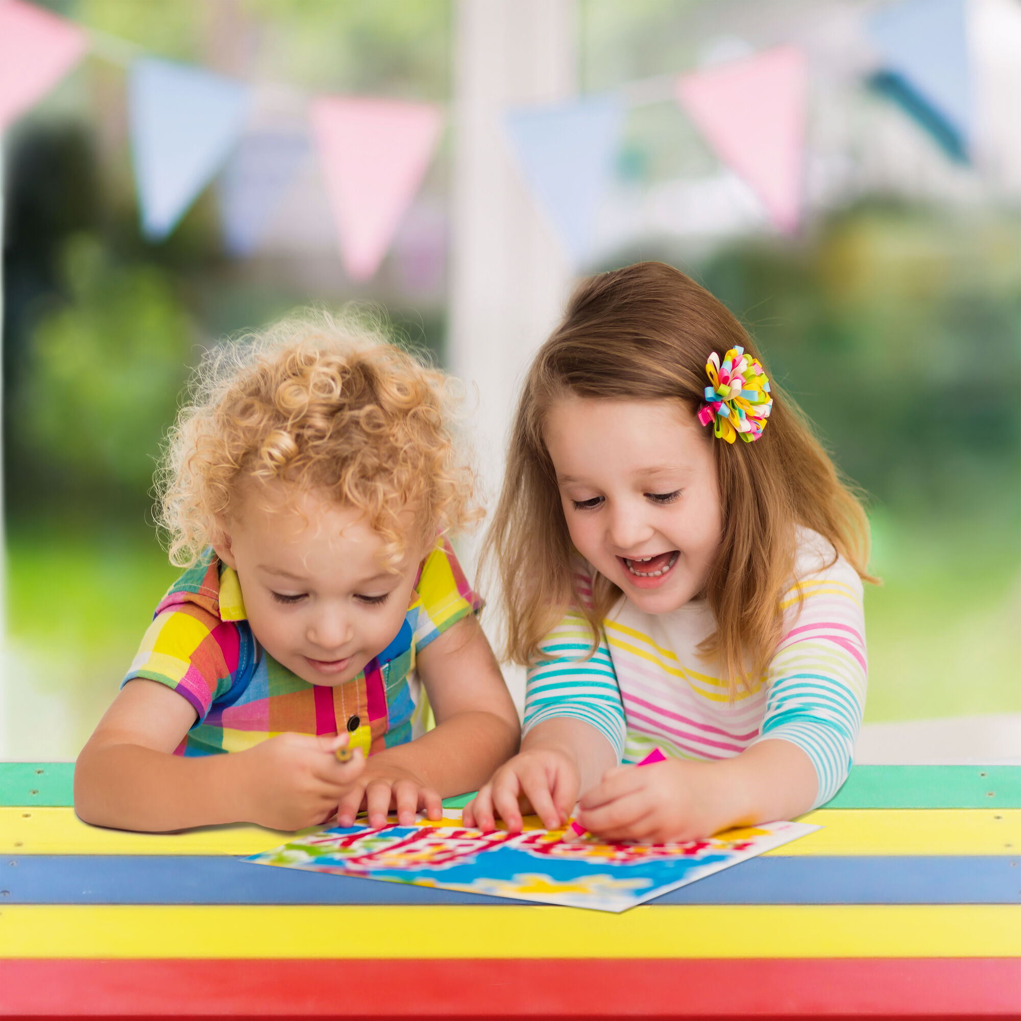 AXI Nick Picknicktafel Regenboog - Parasol Regenboog