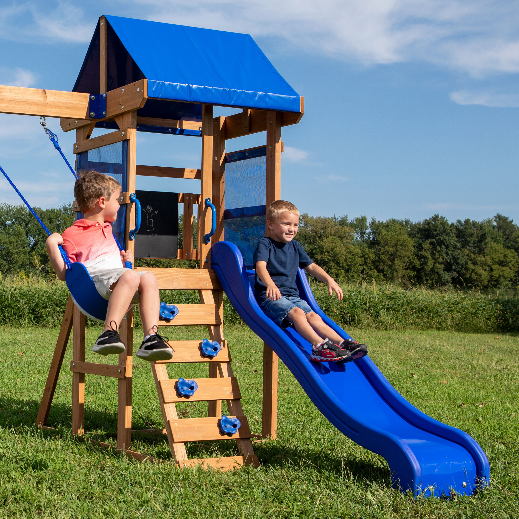 Backyard Discovery Aurora Play Tower with Swings and Slide