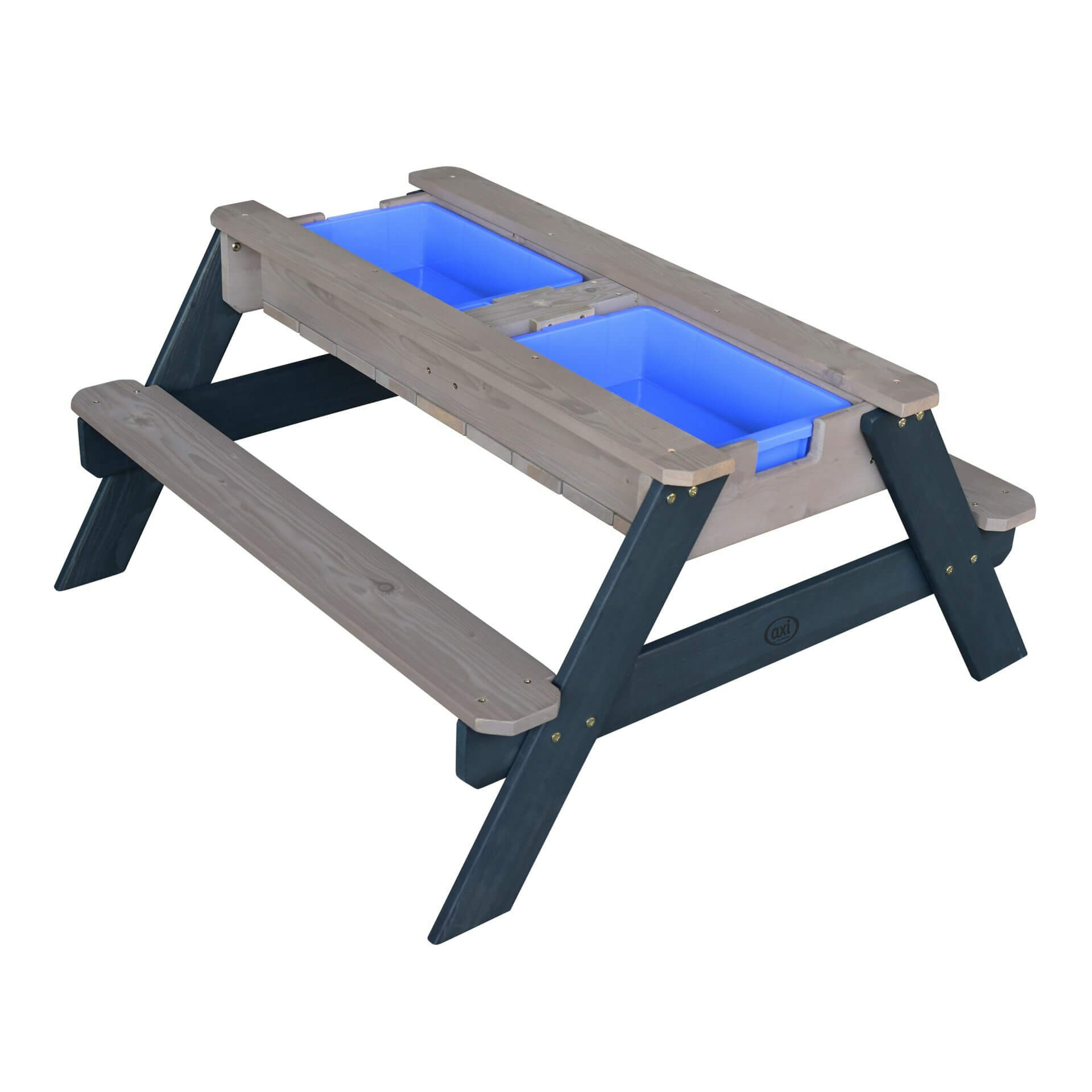 AXI Nick Zand & Water Picknicktafel Antraciet/grijs - Parasol Grijs/blauw