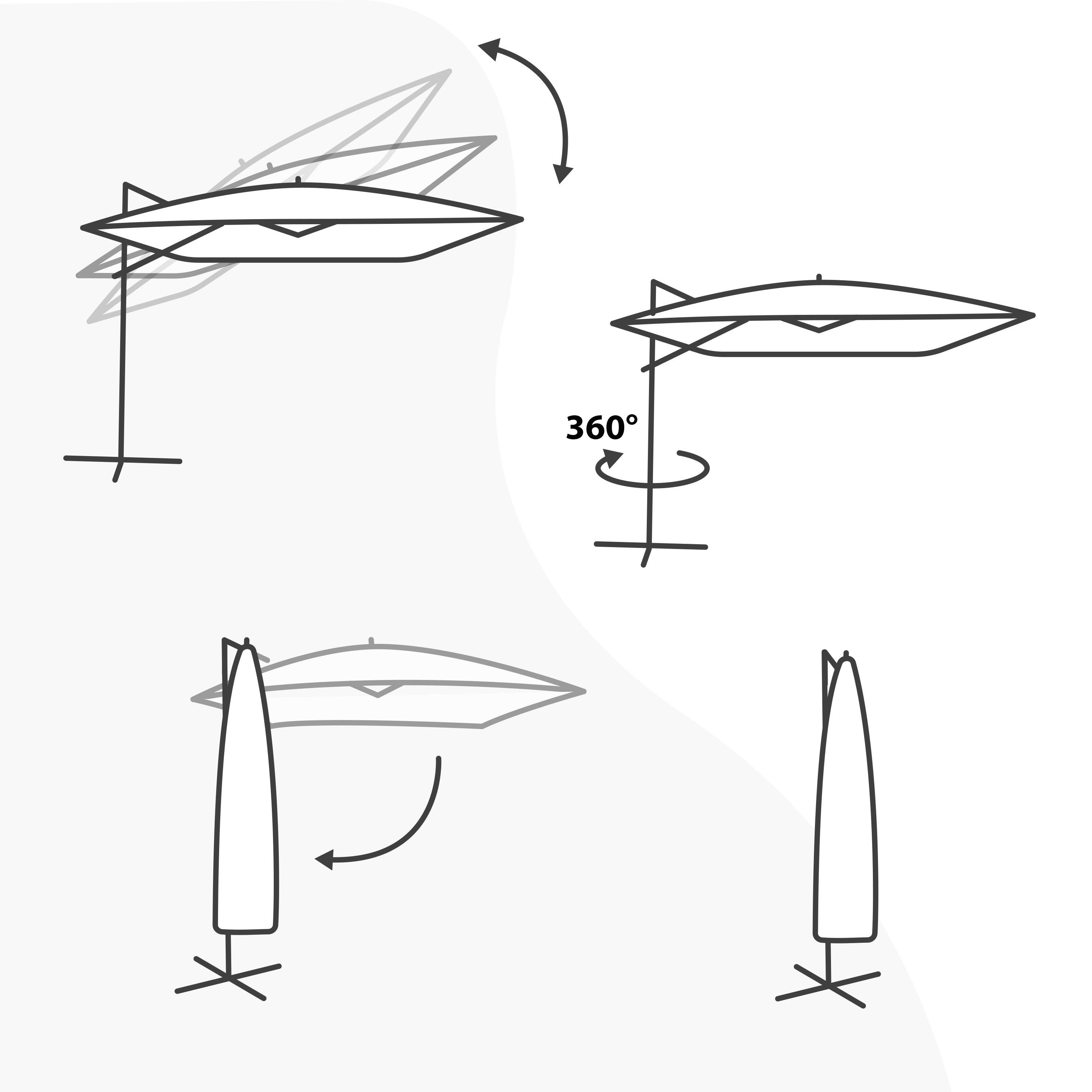 AXI Marisol Cantilever Parasol Ø 300cm incl. parasol base with wheels Anthracite/Beige – Complete set