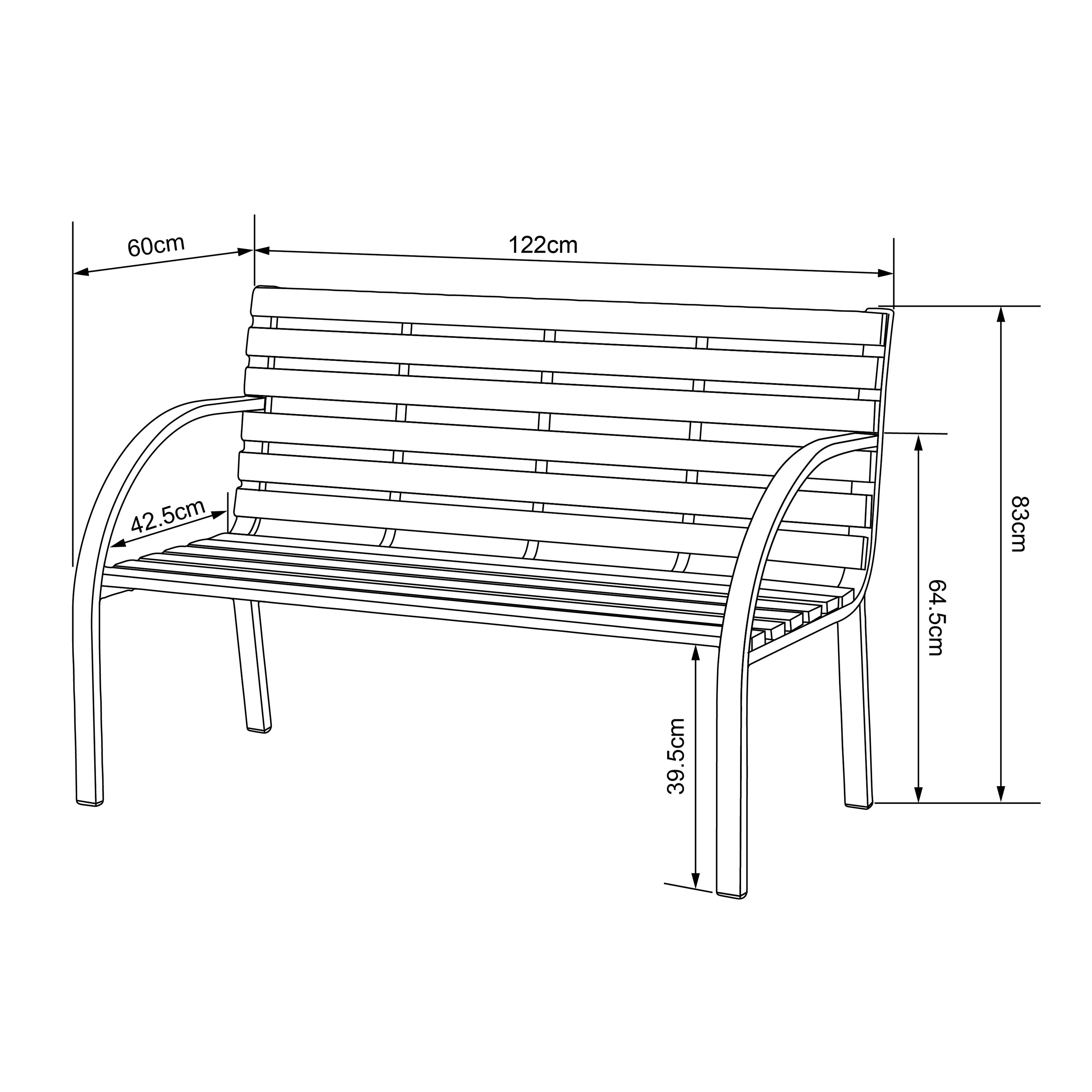 AXI Otis houten Tuinbank met matzwart stalen frame