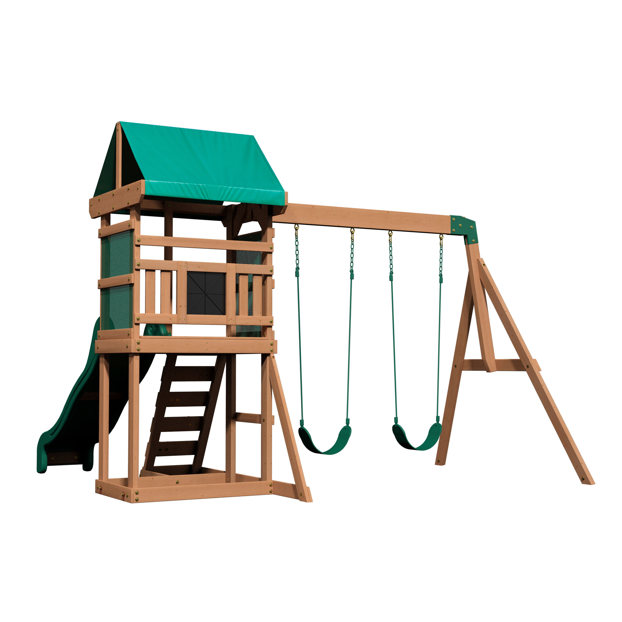 Backyard Discovery Buckley Hill Play Tower with Swings and Slide