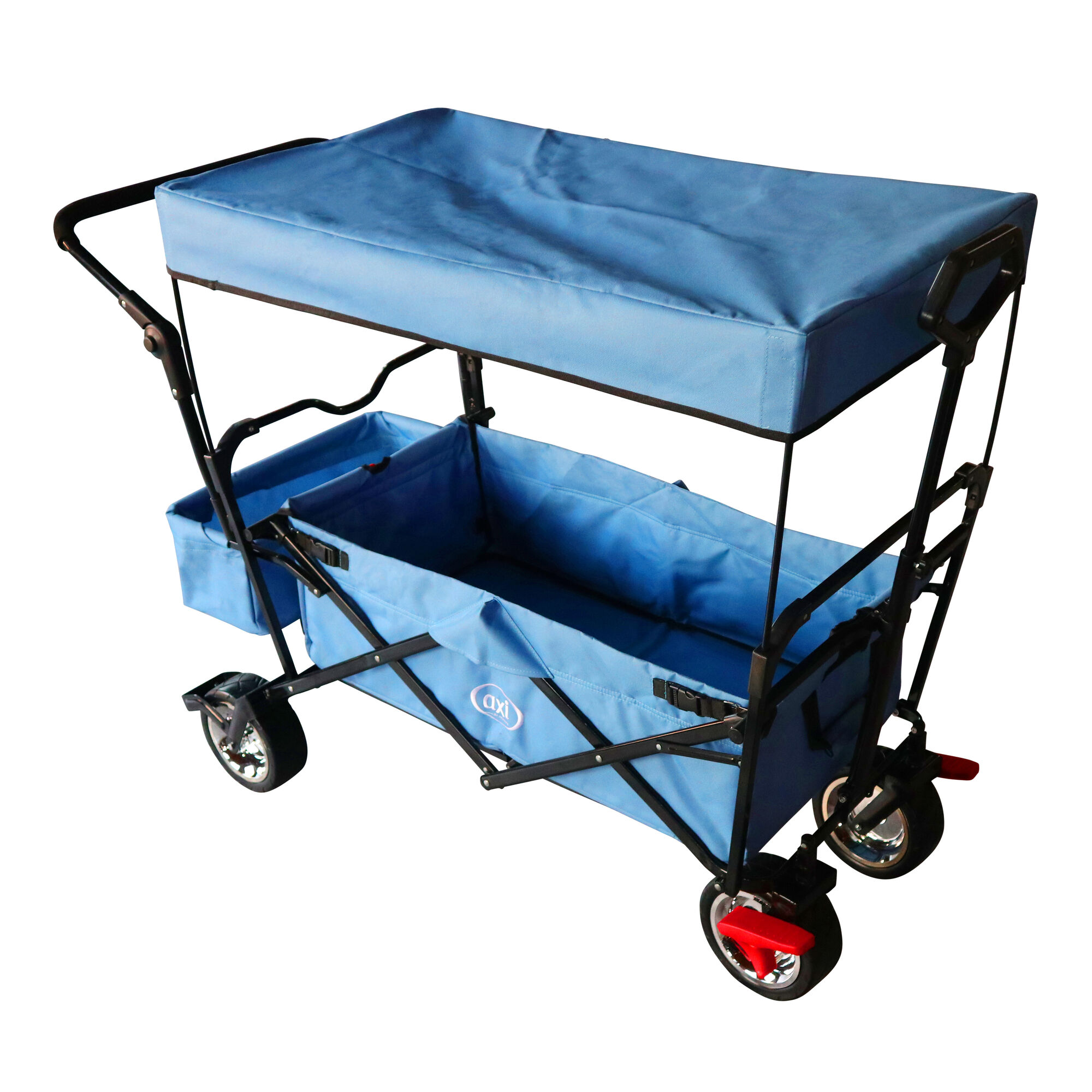 AXI AB210 Opvouwbare Bolderwagen met dak. tas. rem en duwstang Blauw