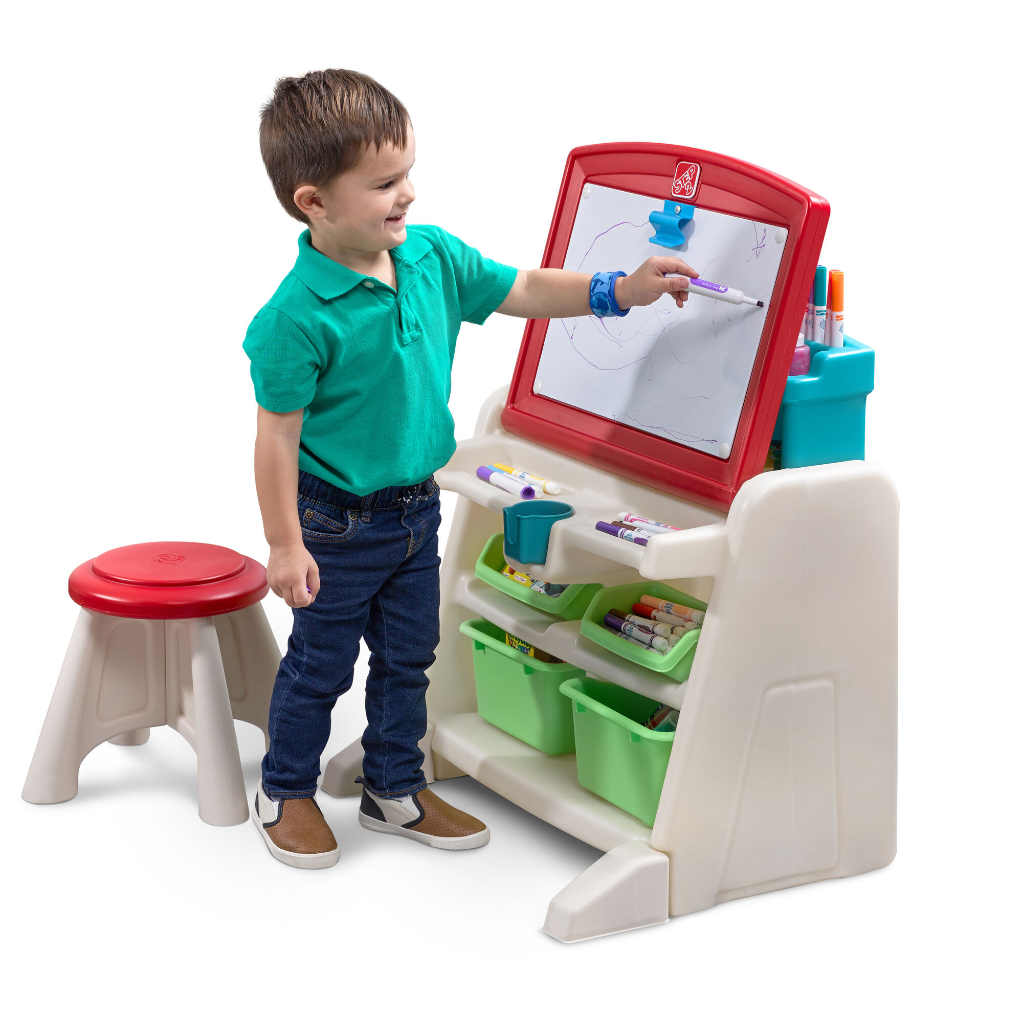 Step2 Flip & Doodle Easel Desk With Stool