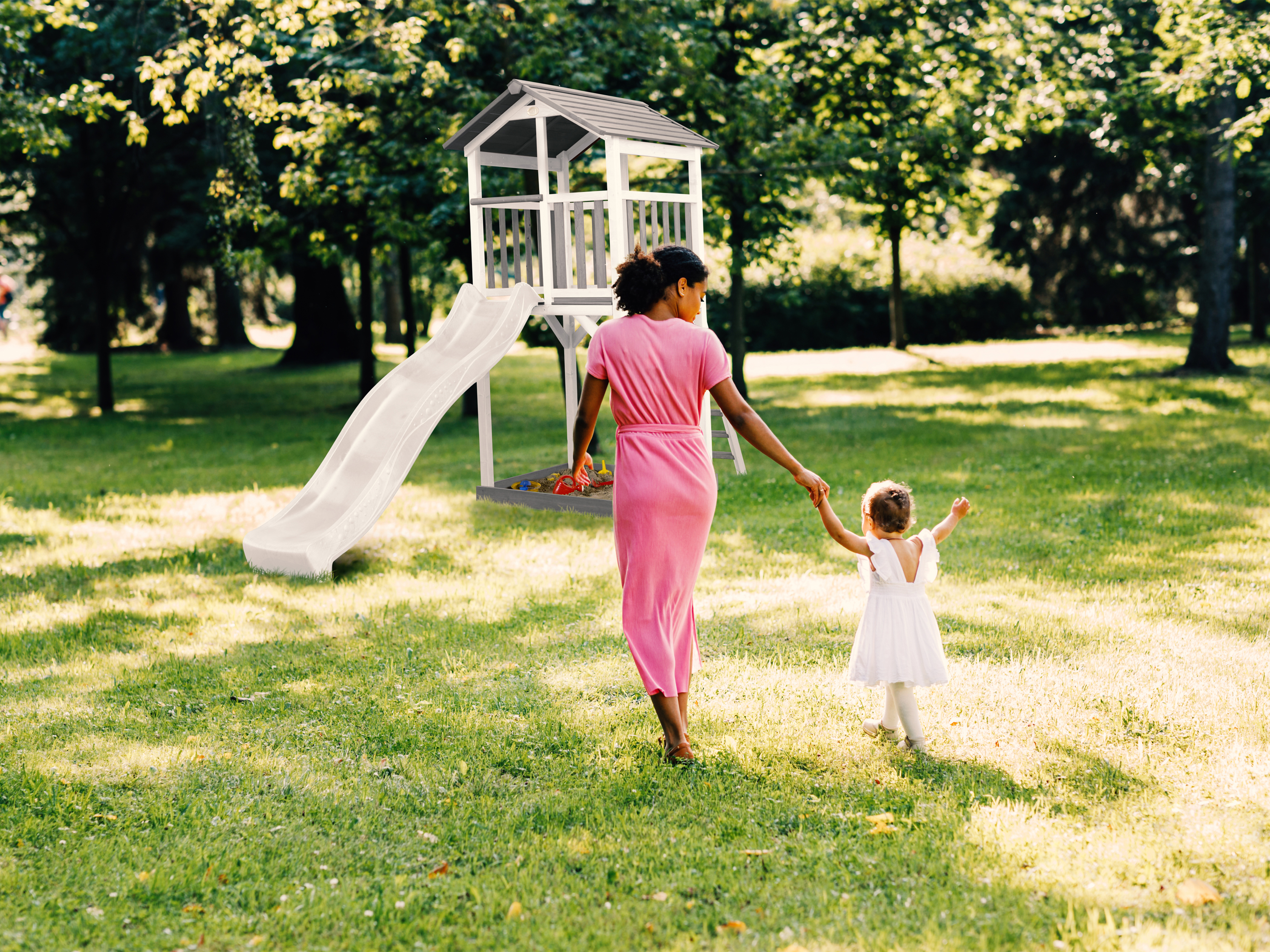AXI Beach Tower Grey/White - White Slide