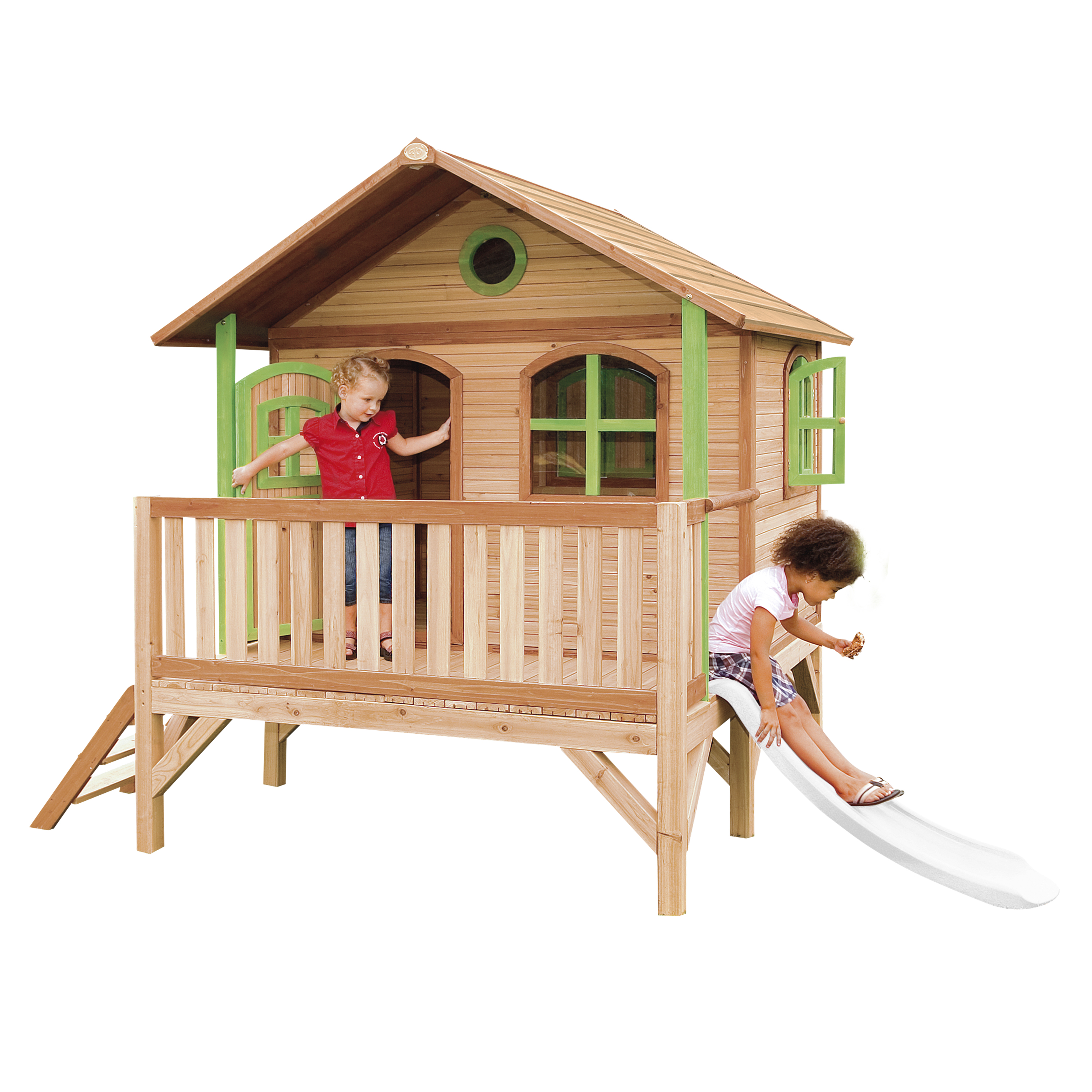 AXI Stef Playhouse Brown/Green - White Slide