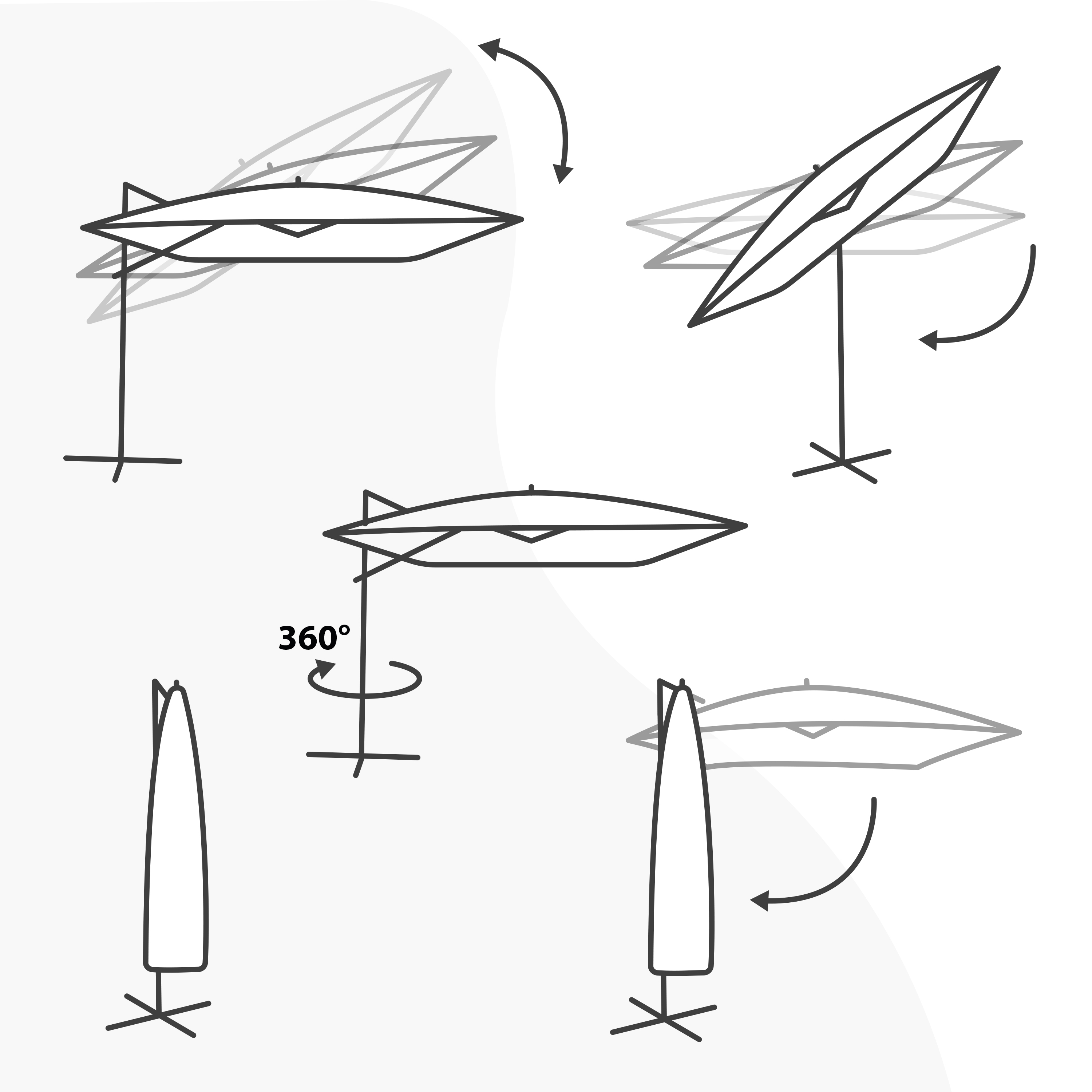 AXI Solis Cantilever Parasol Ø 300cm Wood-look/Grey