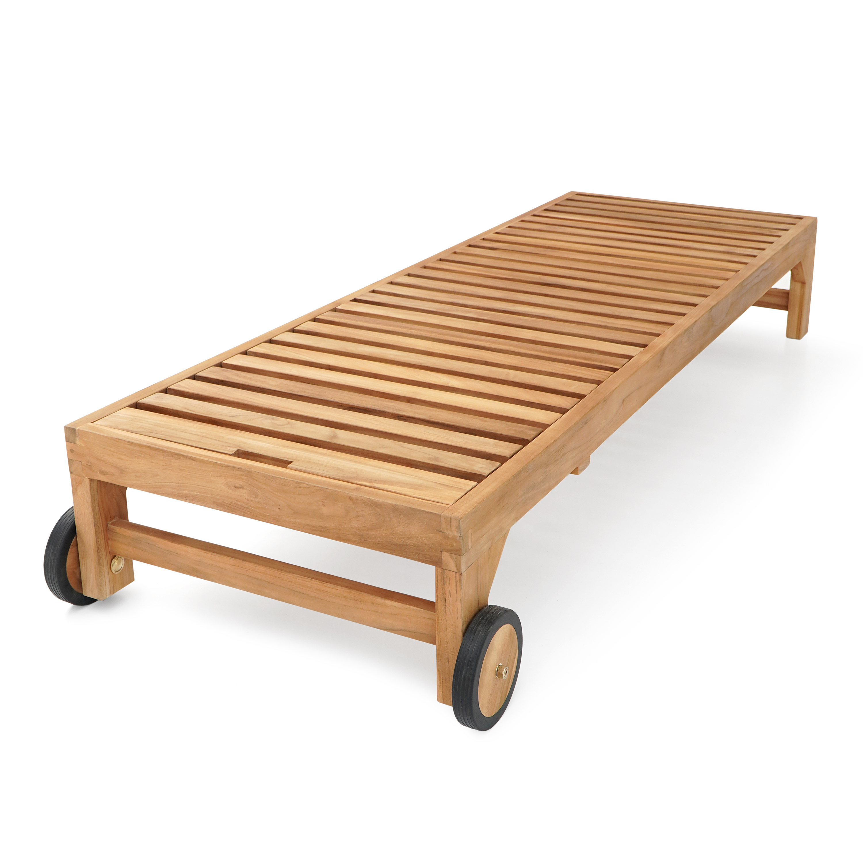 Rama teak wood sun lounger with cushion
