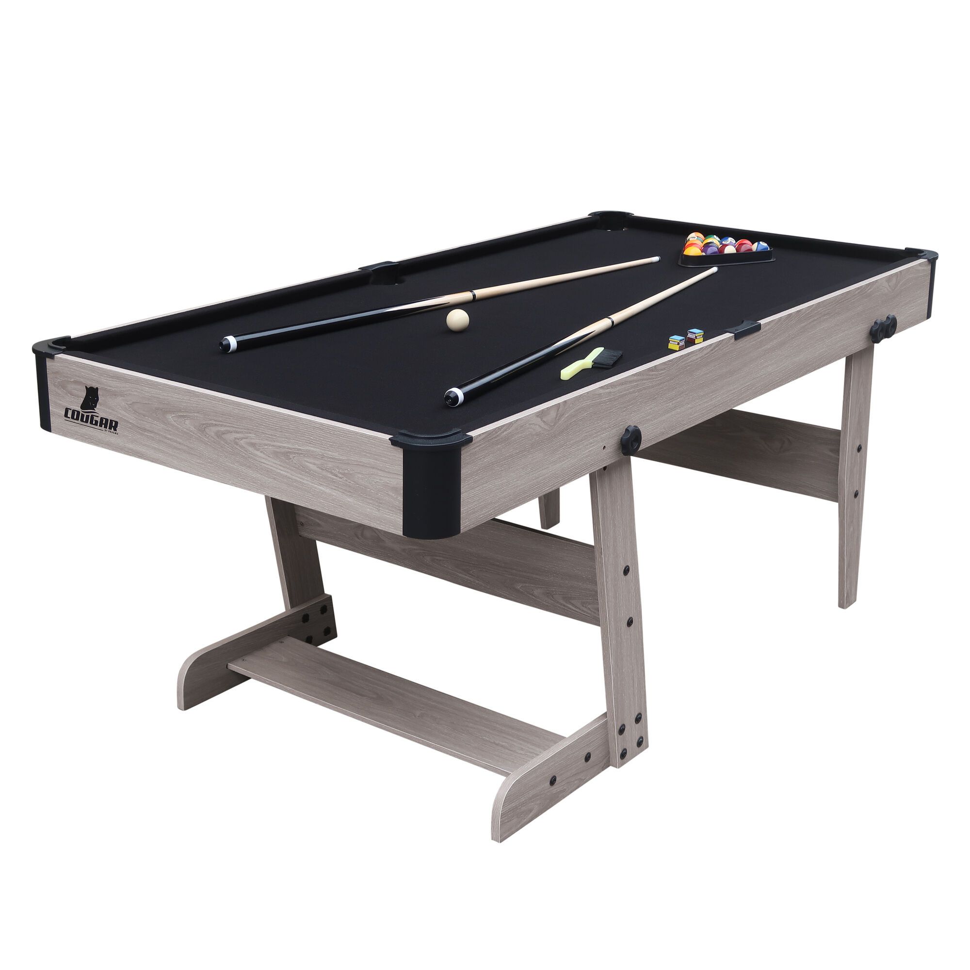 Cougar Hustle XL opklapbare Pooltafel Eiken/zwart