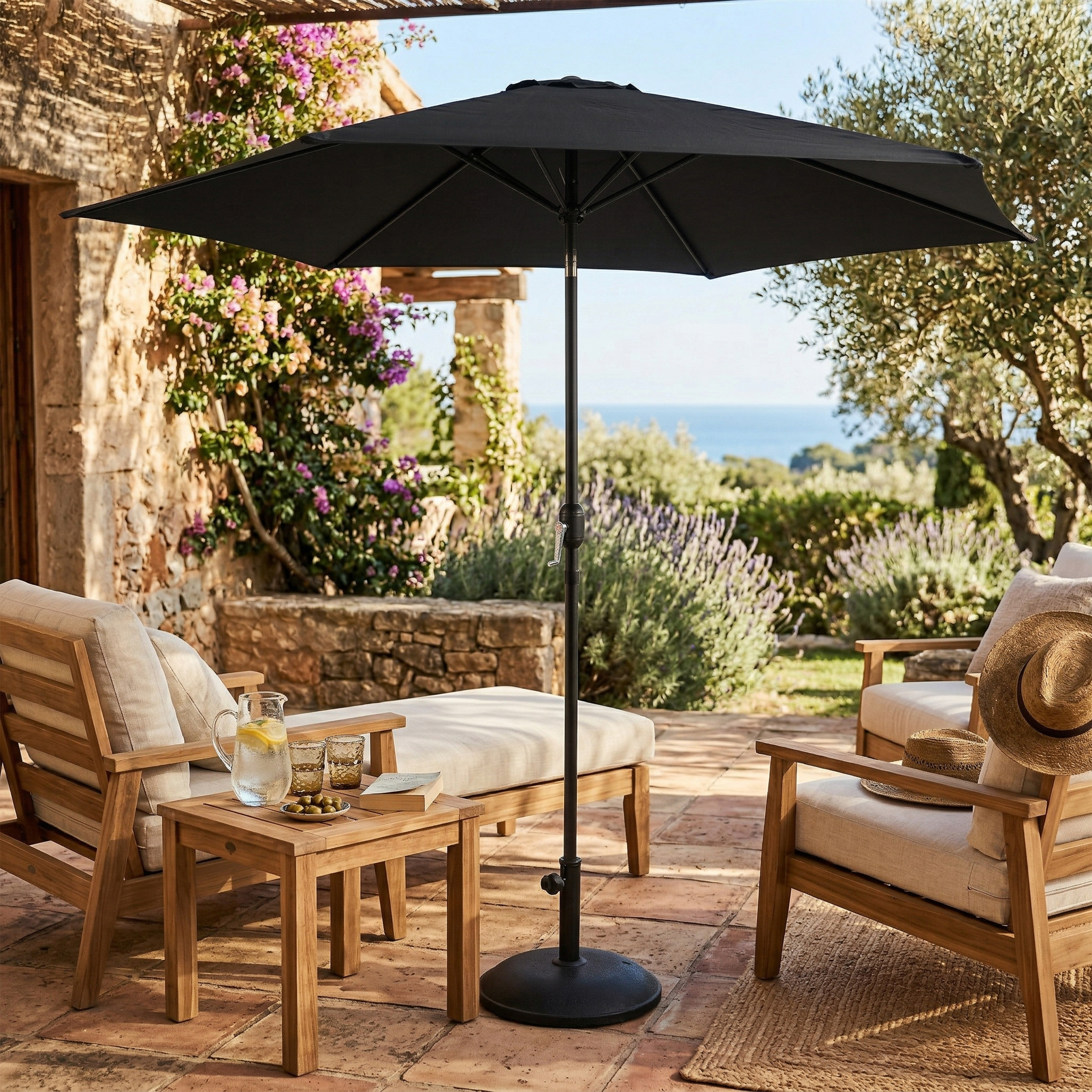 AXI Noor Centre Pole Parasol Ø 300cm Anthracite/Grey